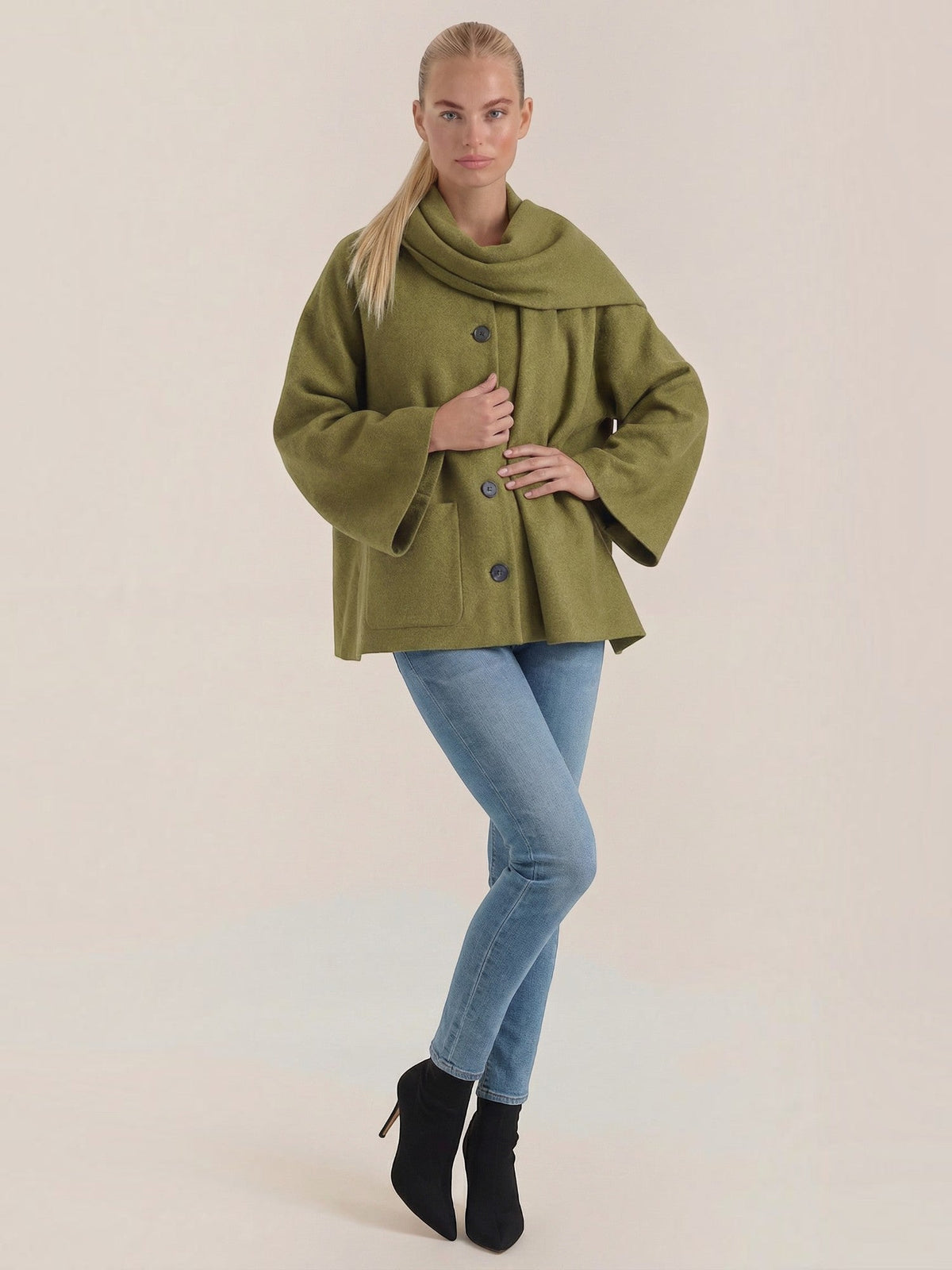 Kristina Poncho Coat with Built In Scarf