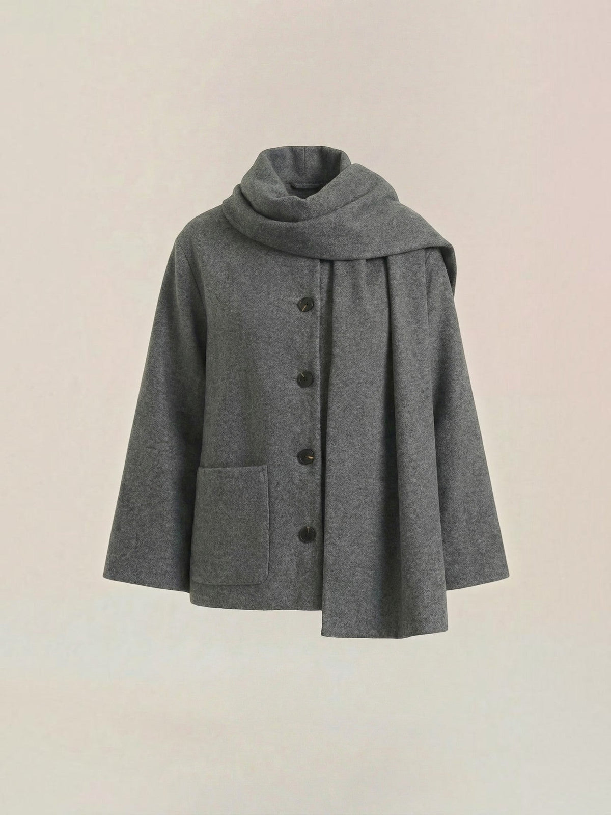 Kristina Poncho Coat with Built In Scarf