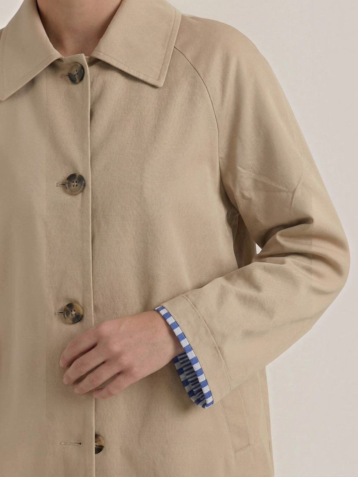 Lindsay Gingham Cuff Shirt Jacket