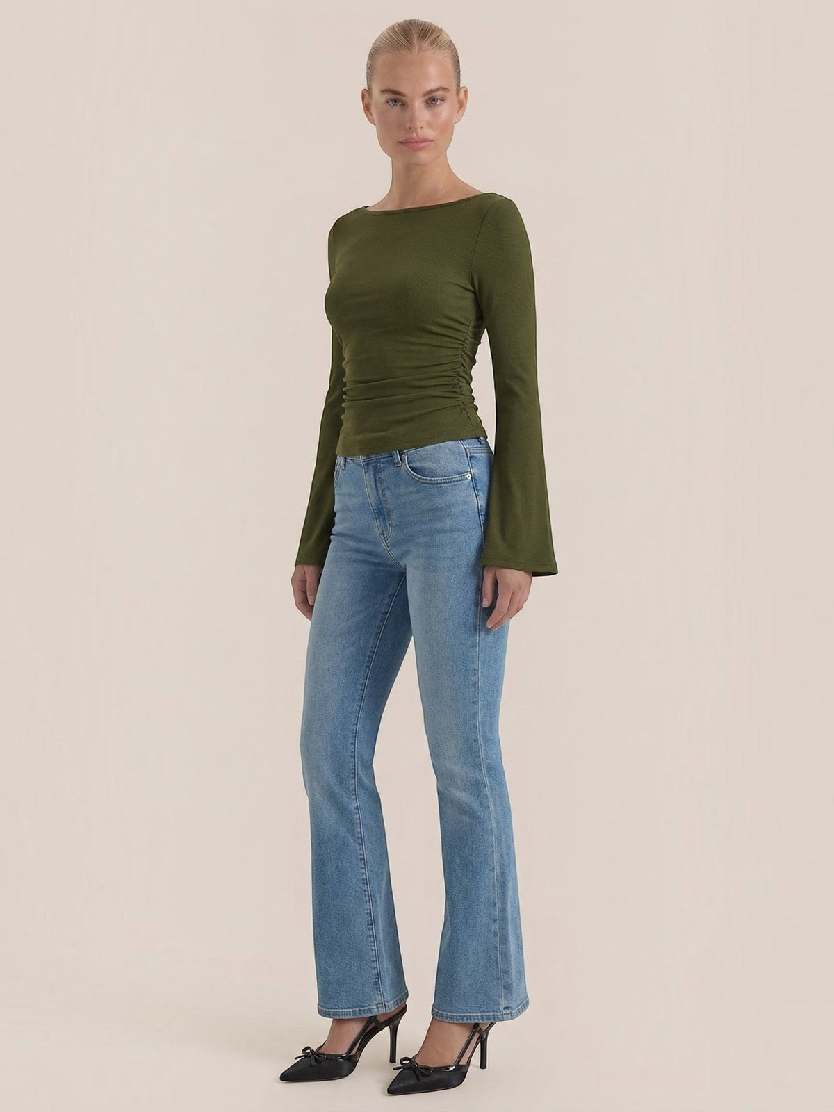 Leona Flared Trumpet Sleeve Top