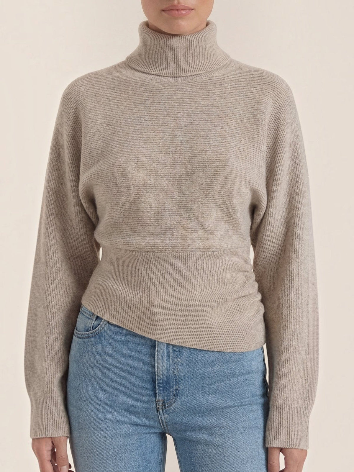 Leticia Button Detail Turtleneck Sweater