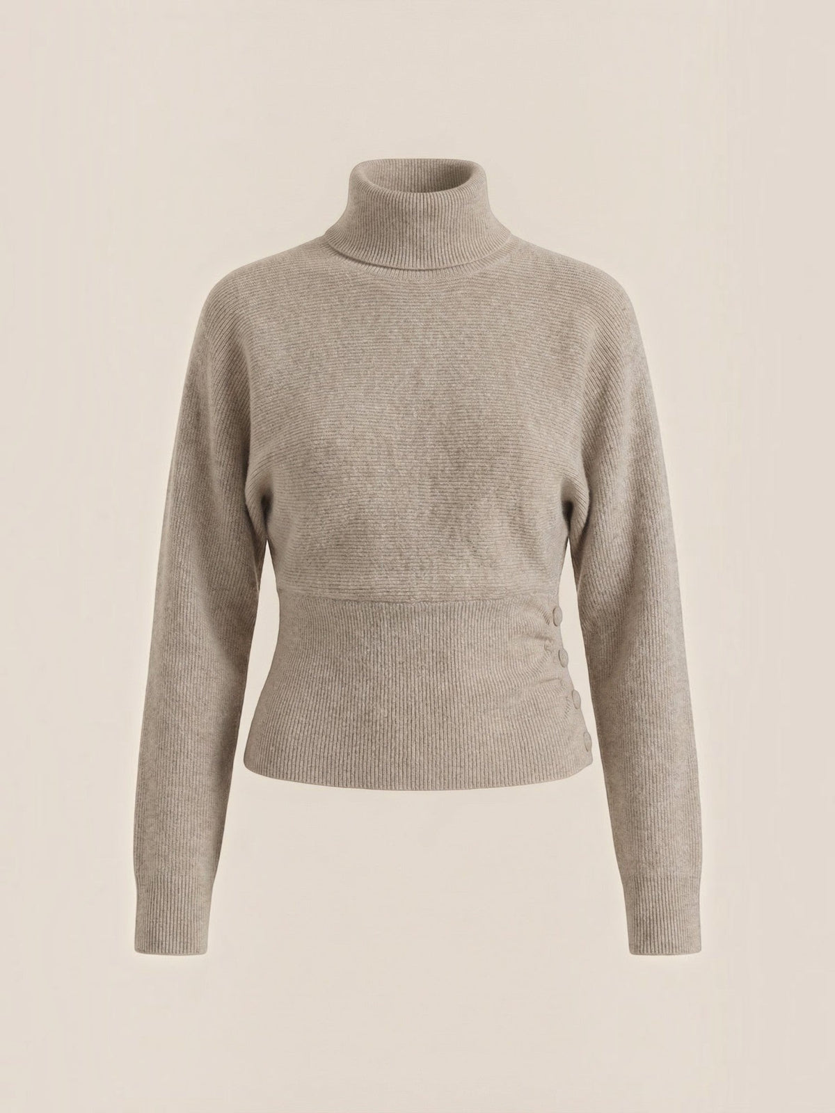 Leticia Button Detail Turtleneck Sweater
