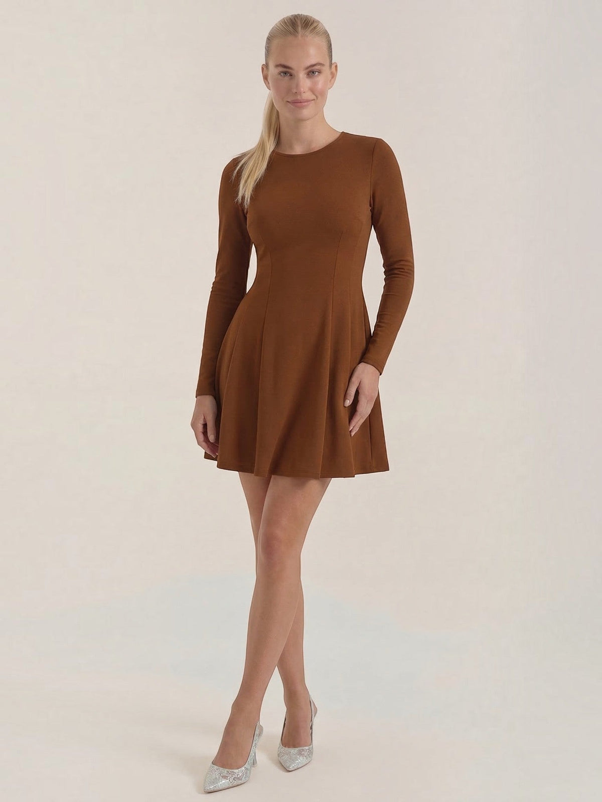 Ebony Long Sleeve Fit and Flare Mini Dress