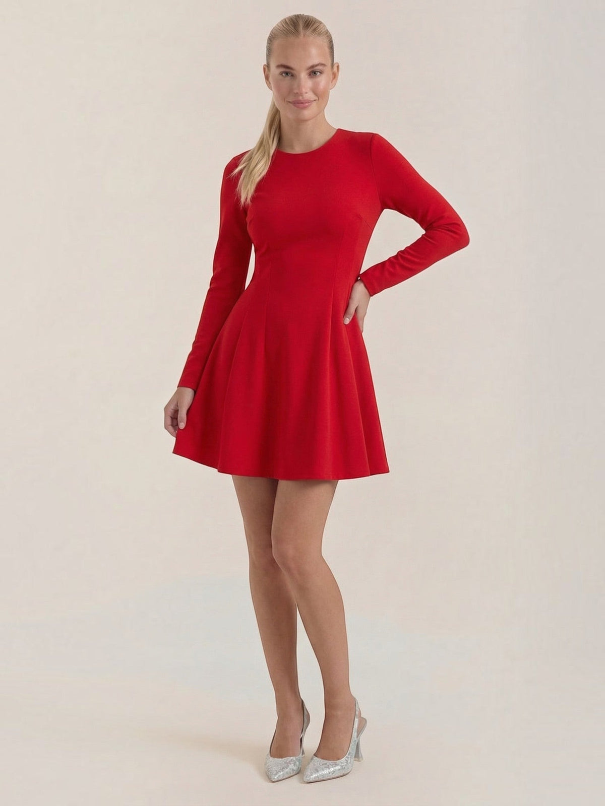 Ebony Long Sleeve Fit and Flare Mini Dress