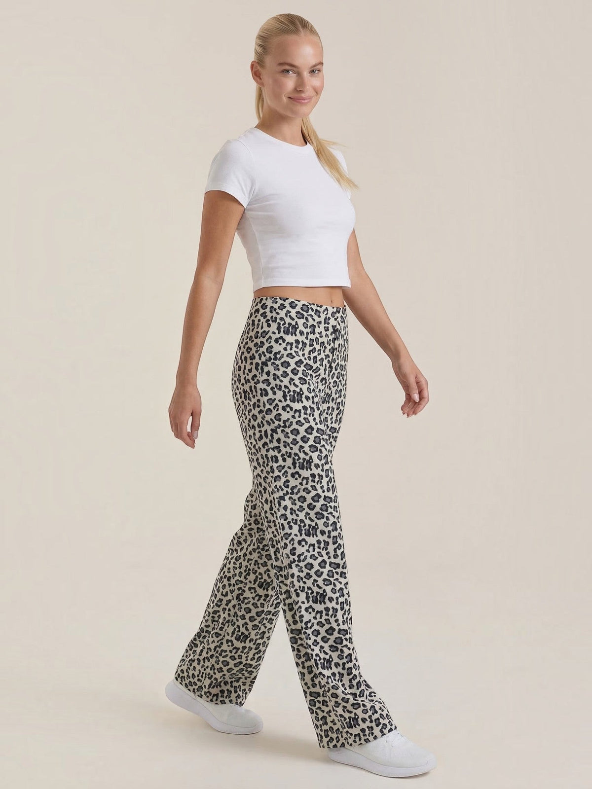 Cleo Leopard Print Wide Leg Pants
