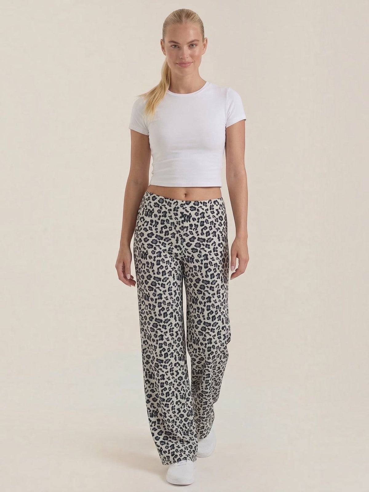 Cleo Leopard Print Wide Leg Pants