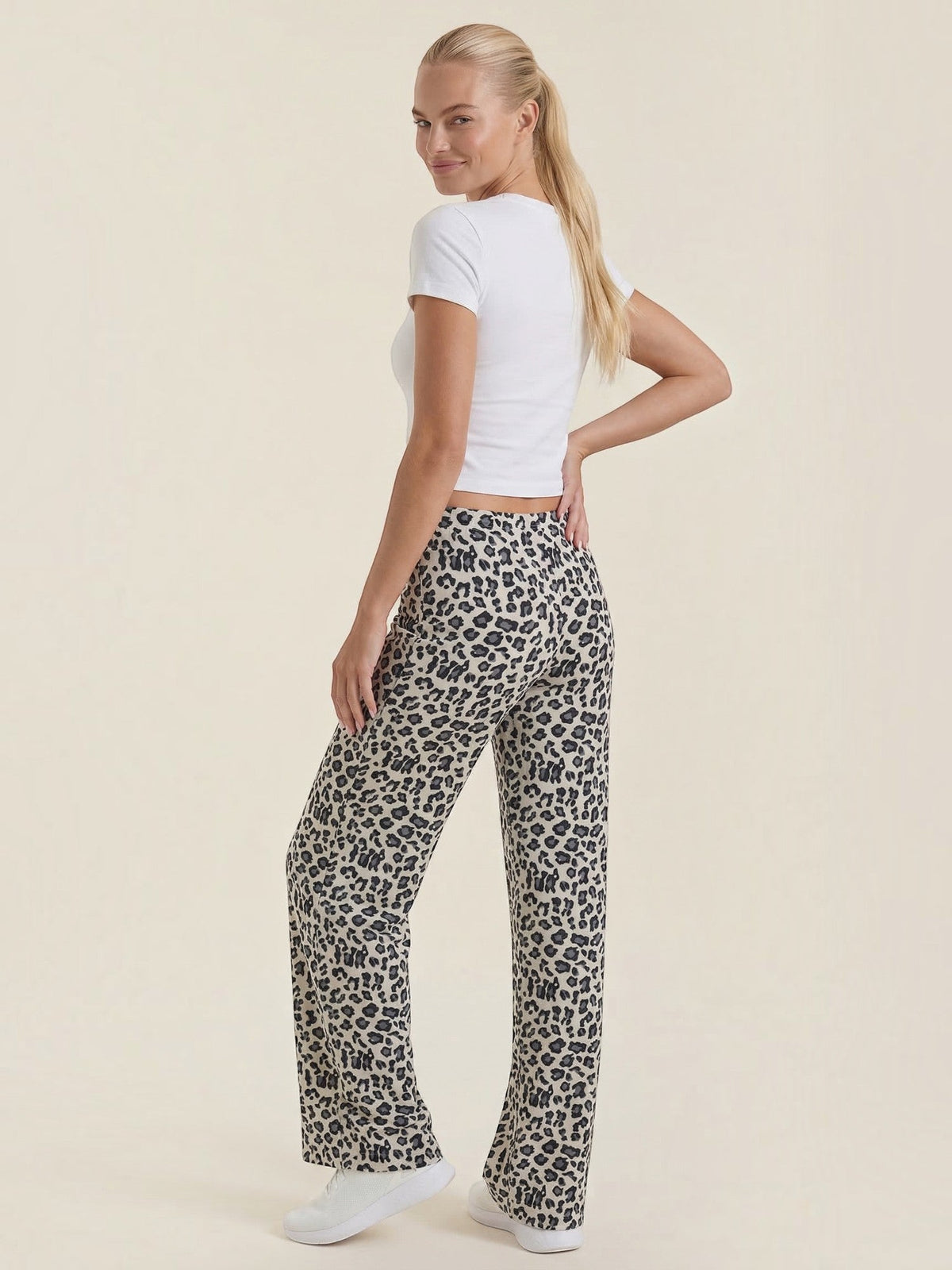 Cleo Leopard Print Wide Leg Pants