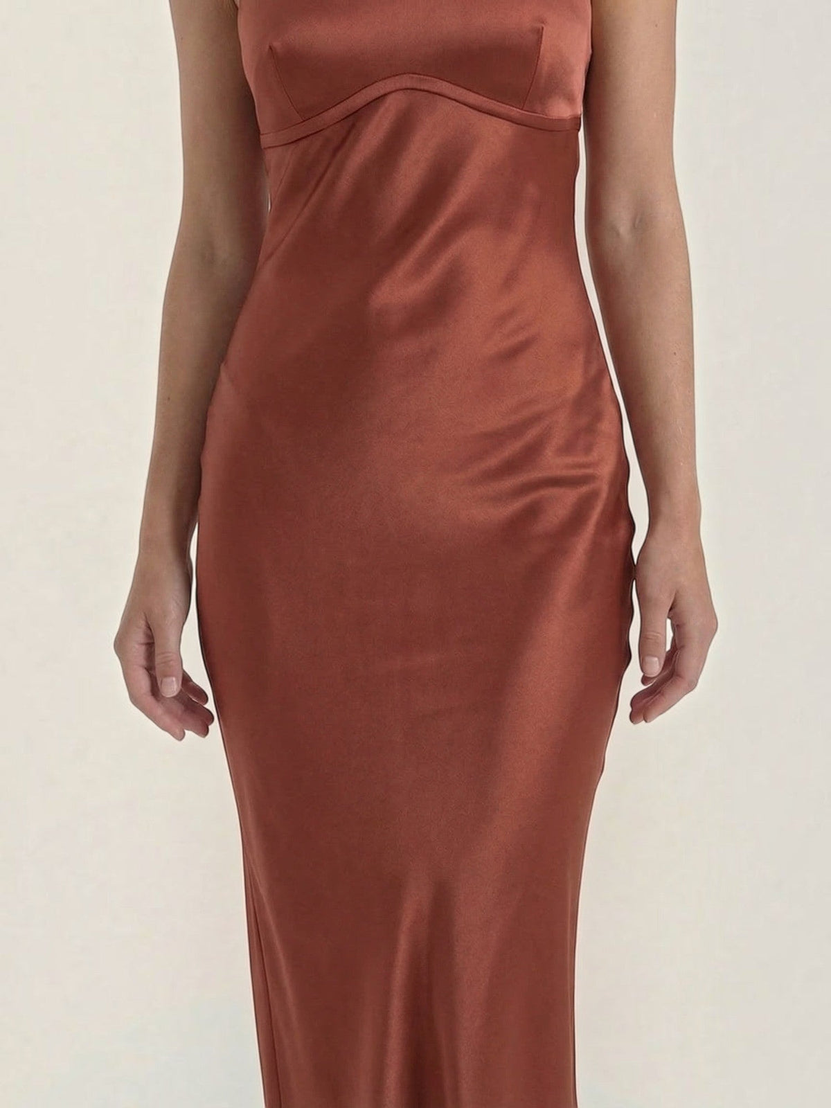 Hannah V Neck Cross Back Slip Maxi Dress
