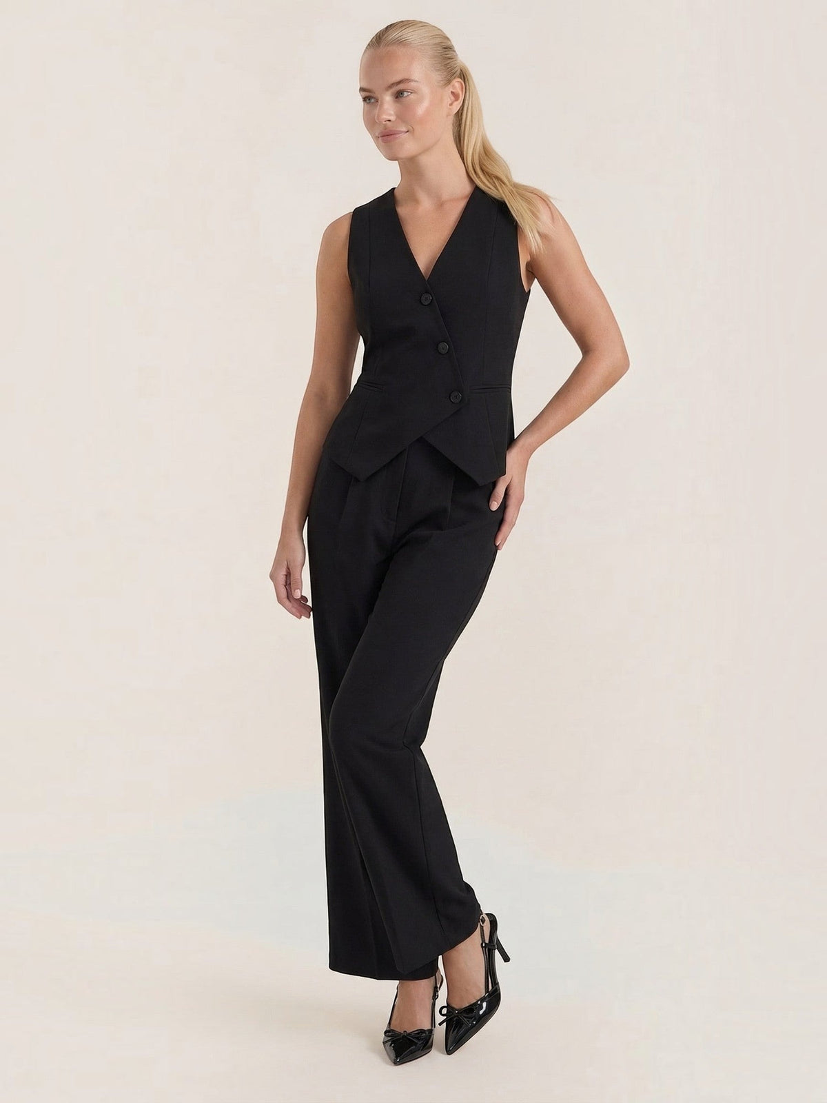 Ginger Tailored Vest and Wide Leg Pants Set