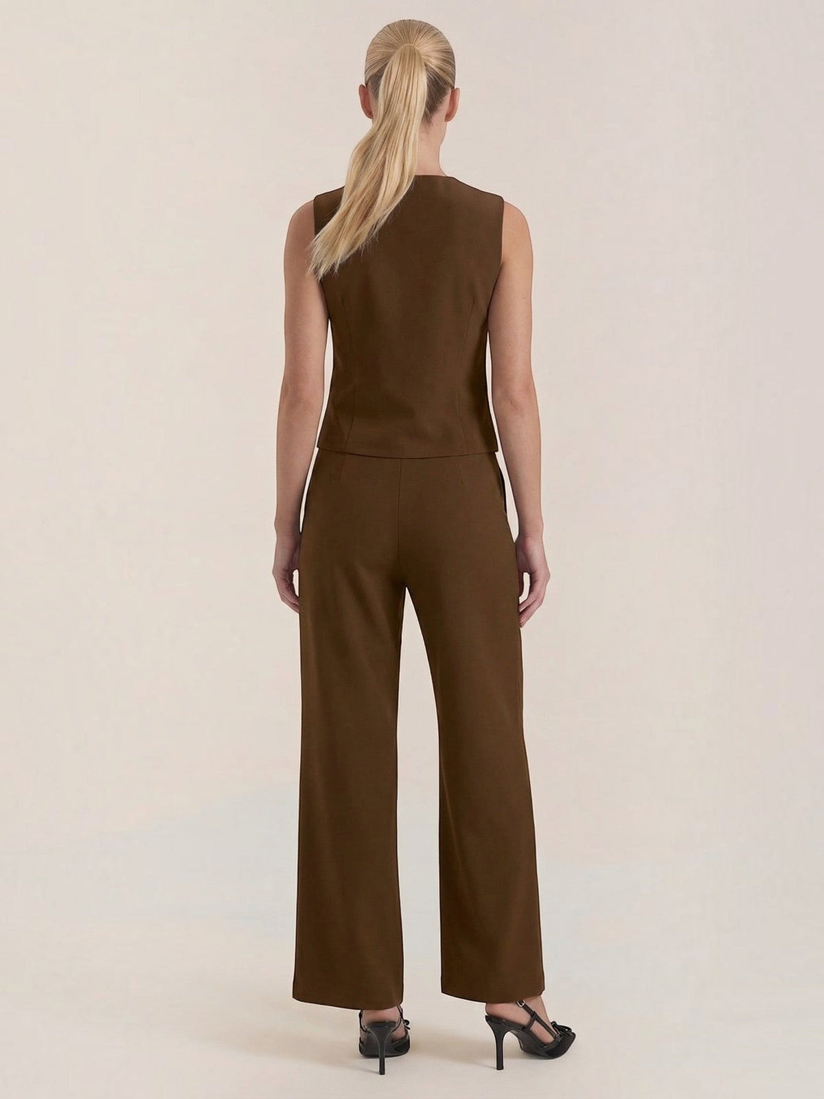 Ginger Tailored Vest and Wide Leg Pants Set
