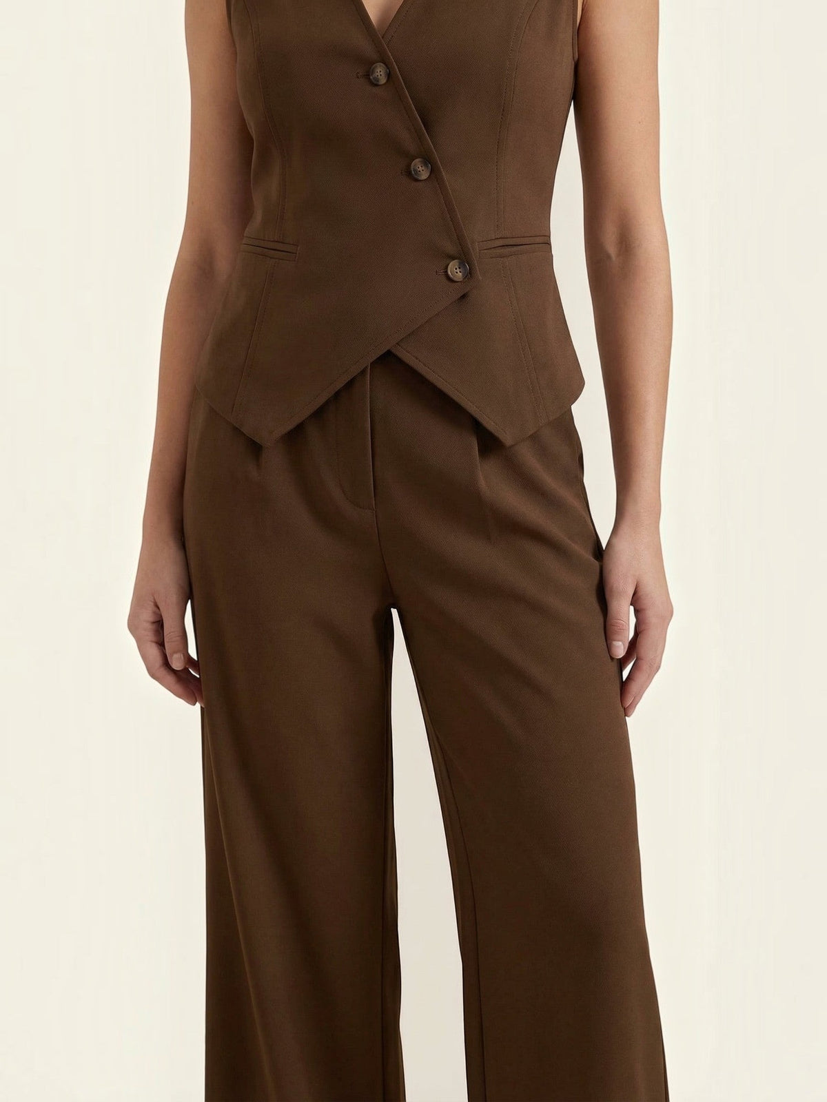 Ginger Tailored Vest and Wide Leg Pants Set