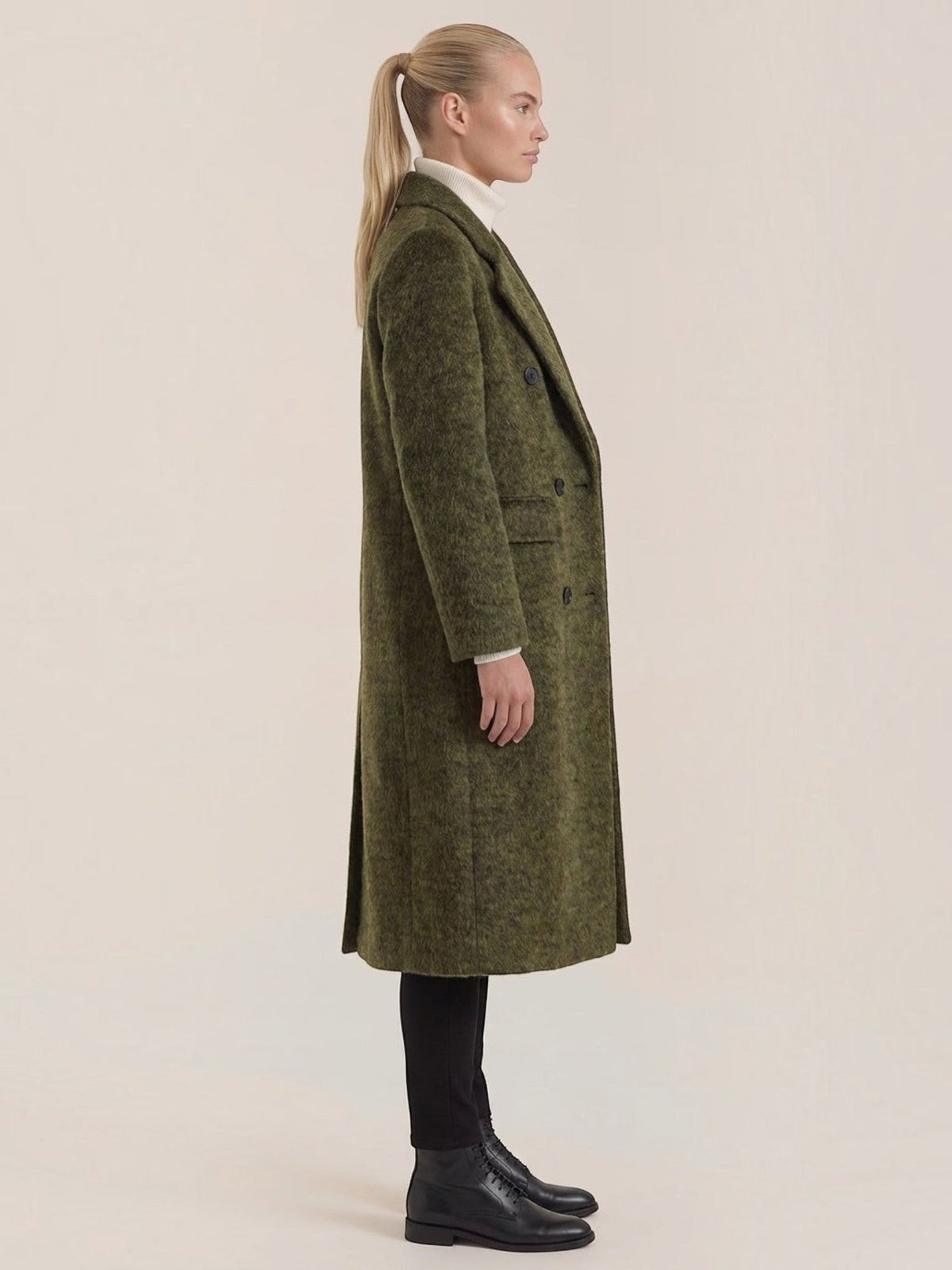 Lucille Wool Double Breasted Long Coat