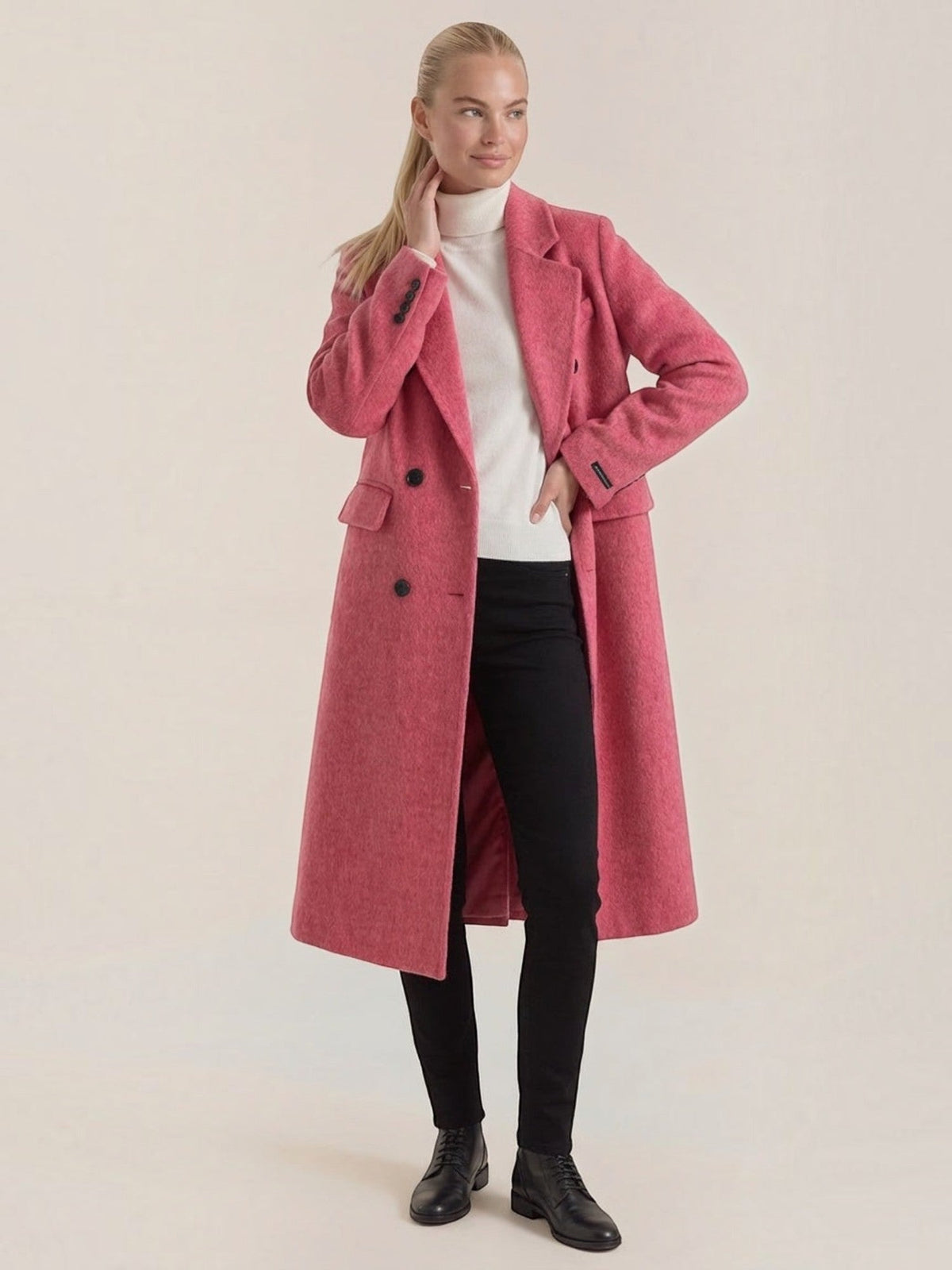 Lucille Wool Double Breasted Long Coat