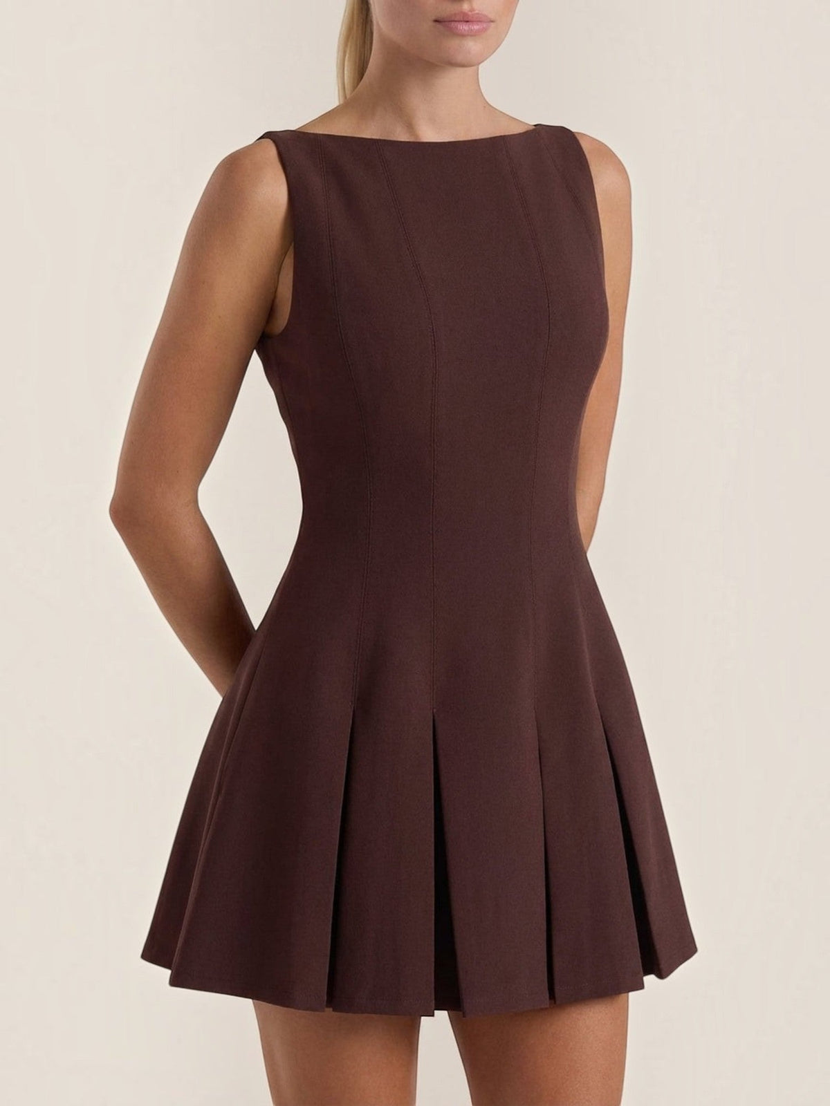 Blythe Pleated Skirt Fitted Mini Dress