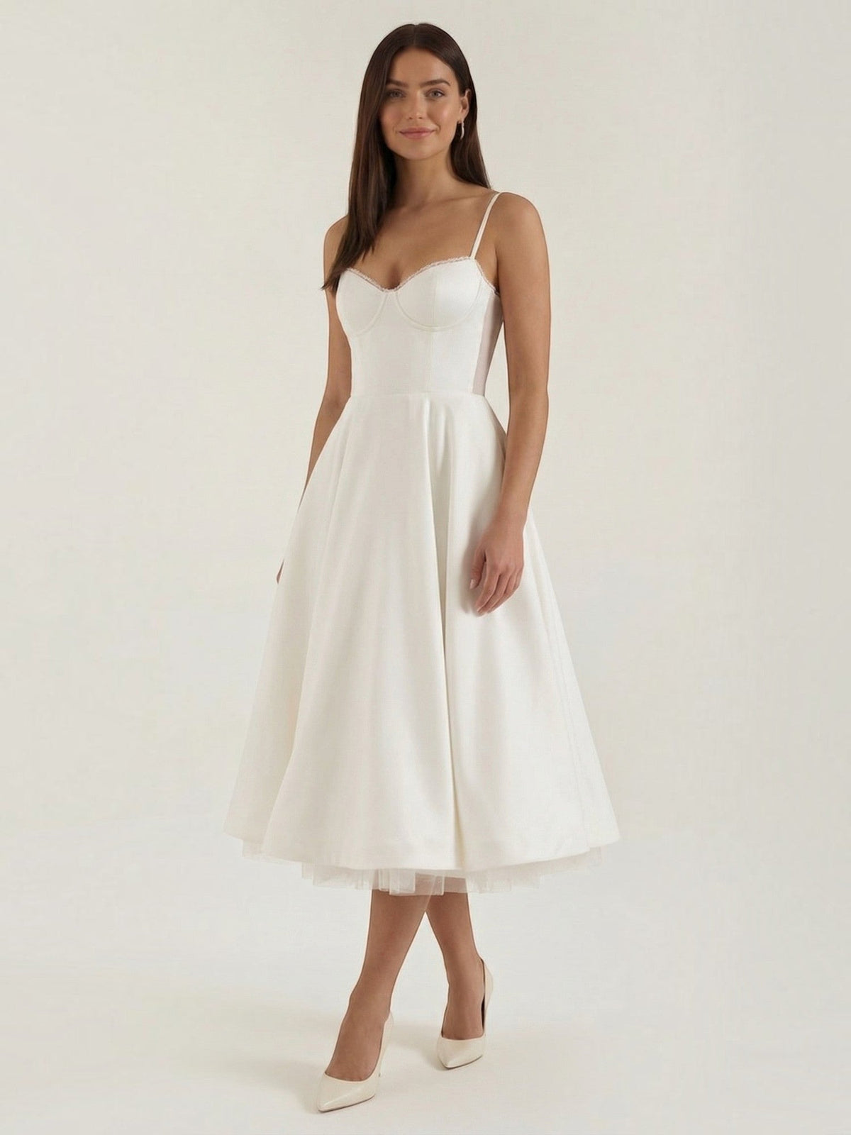 Isolde Corset Style Tulle Midi Dress