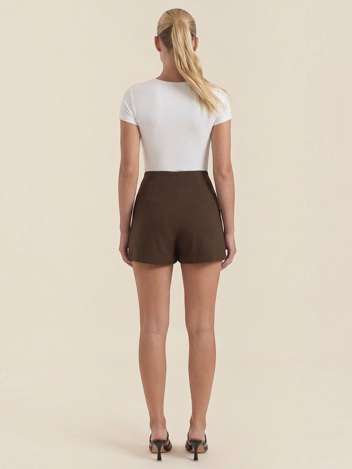 Darla High Waisted Mini Skirt with Slit