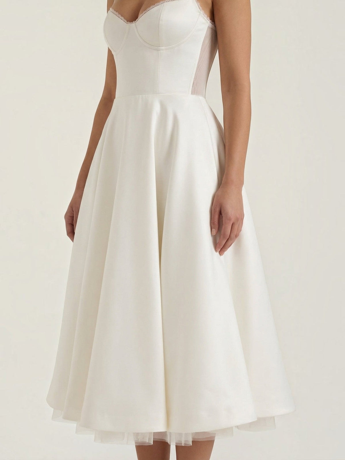 Isolde Corset Style Tulle Midi Dress