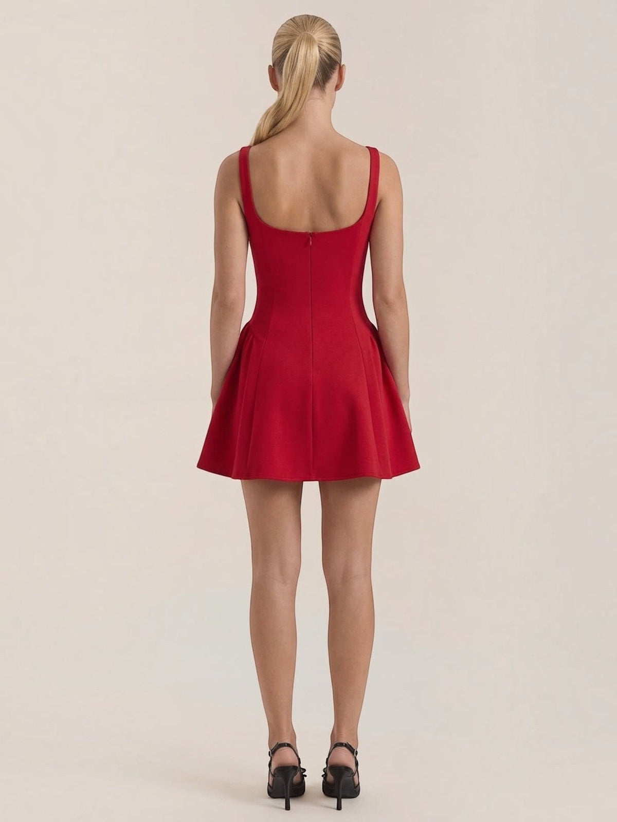 Dixie Square Neck Fit and Flare Mini Dress