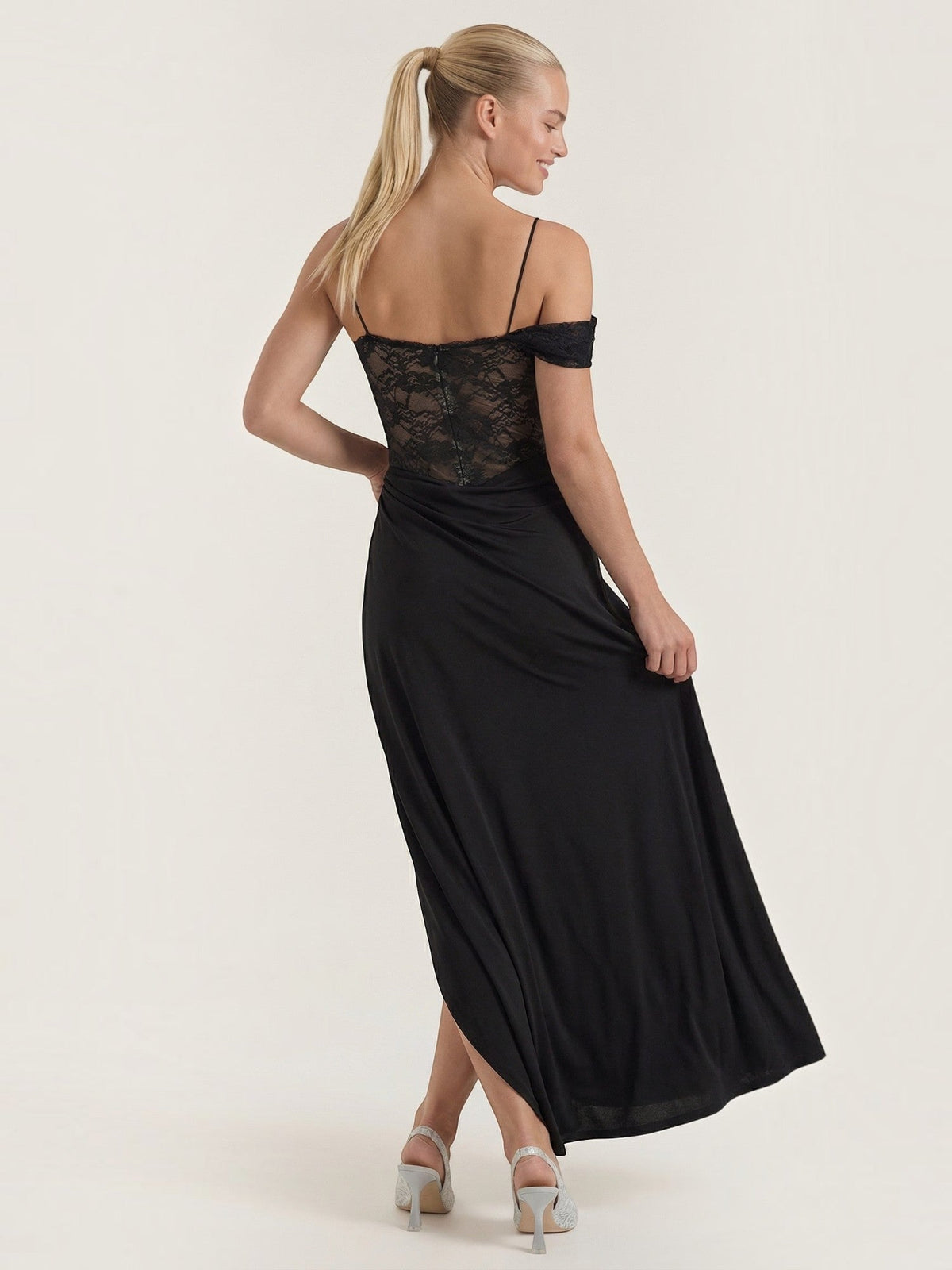 Giselle One Shoulder Lace Corset Style Maxi Gown