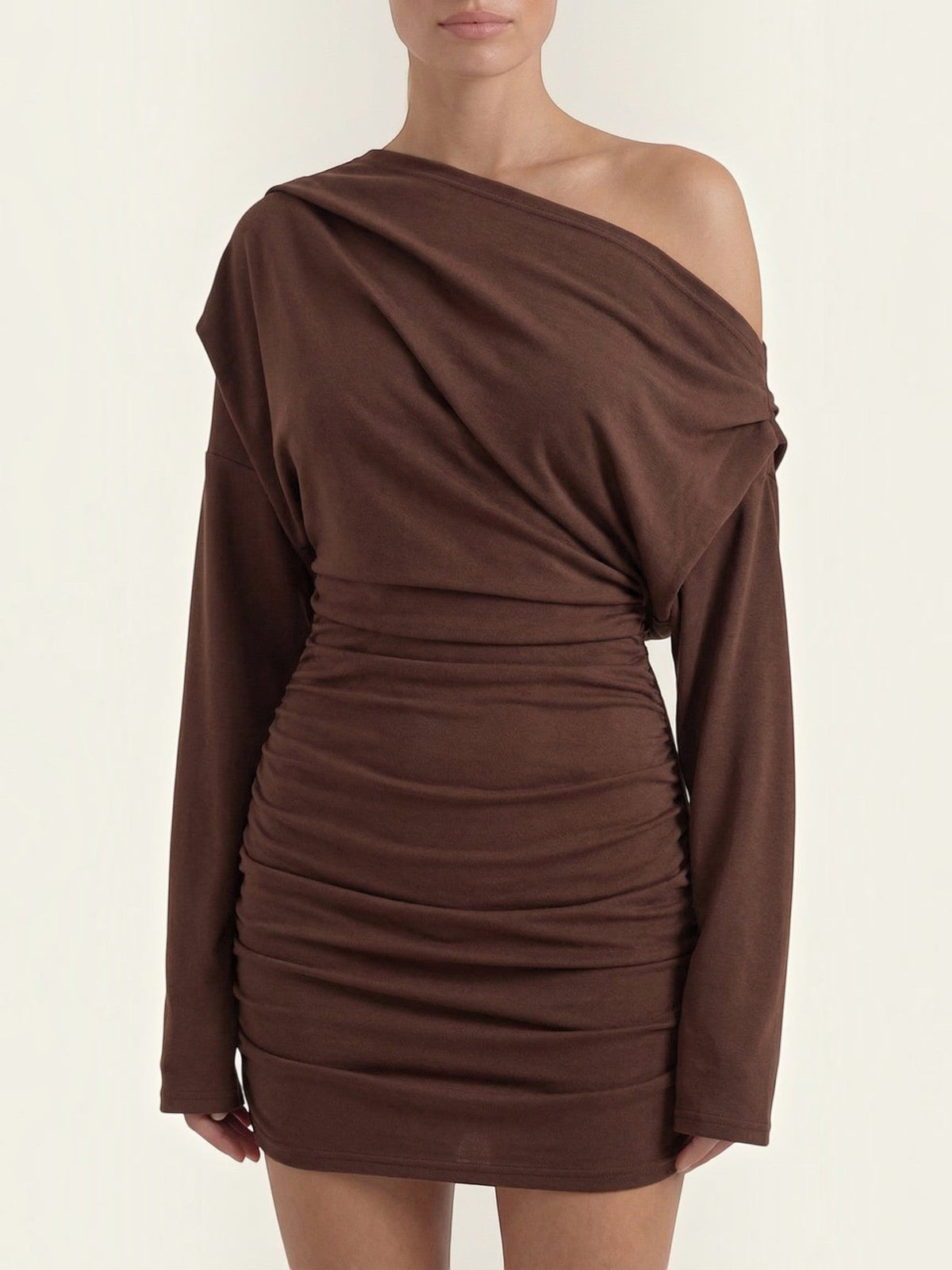 Doreen One Shoulder Long Sleeve Mini Dress