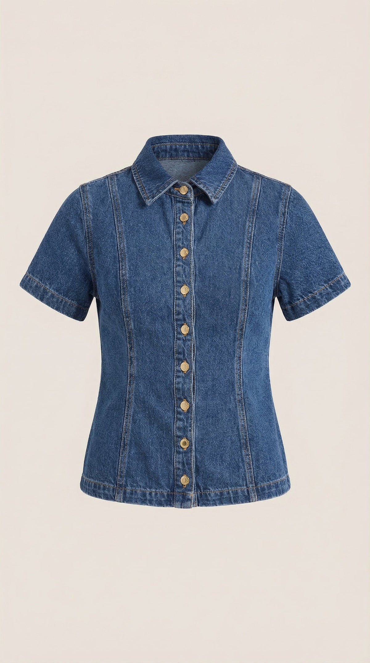 Gracie Short Sleeve Denim Look Shirt