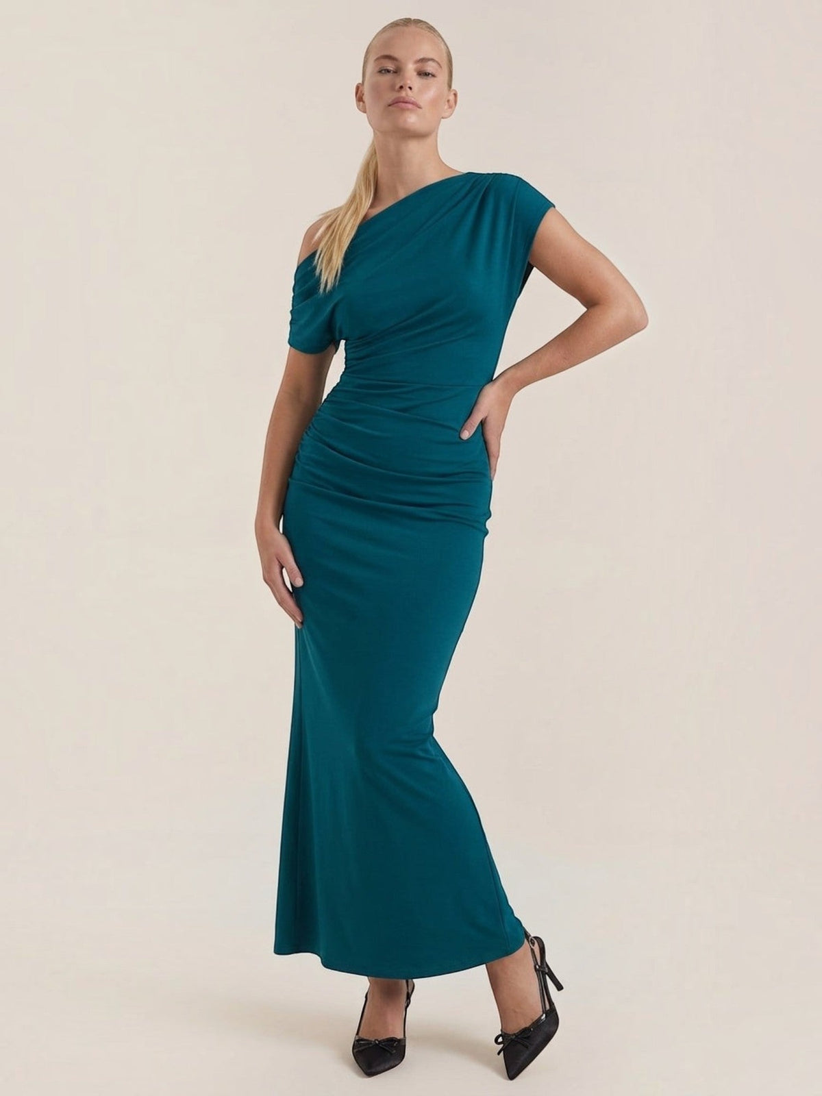 Candice One Shoulder Fitted Maxi Dress