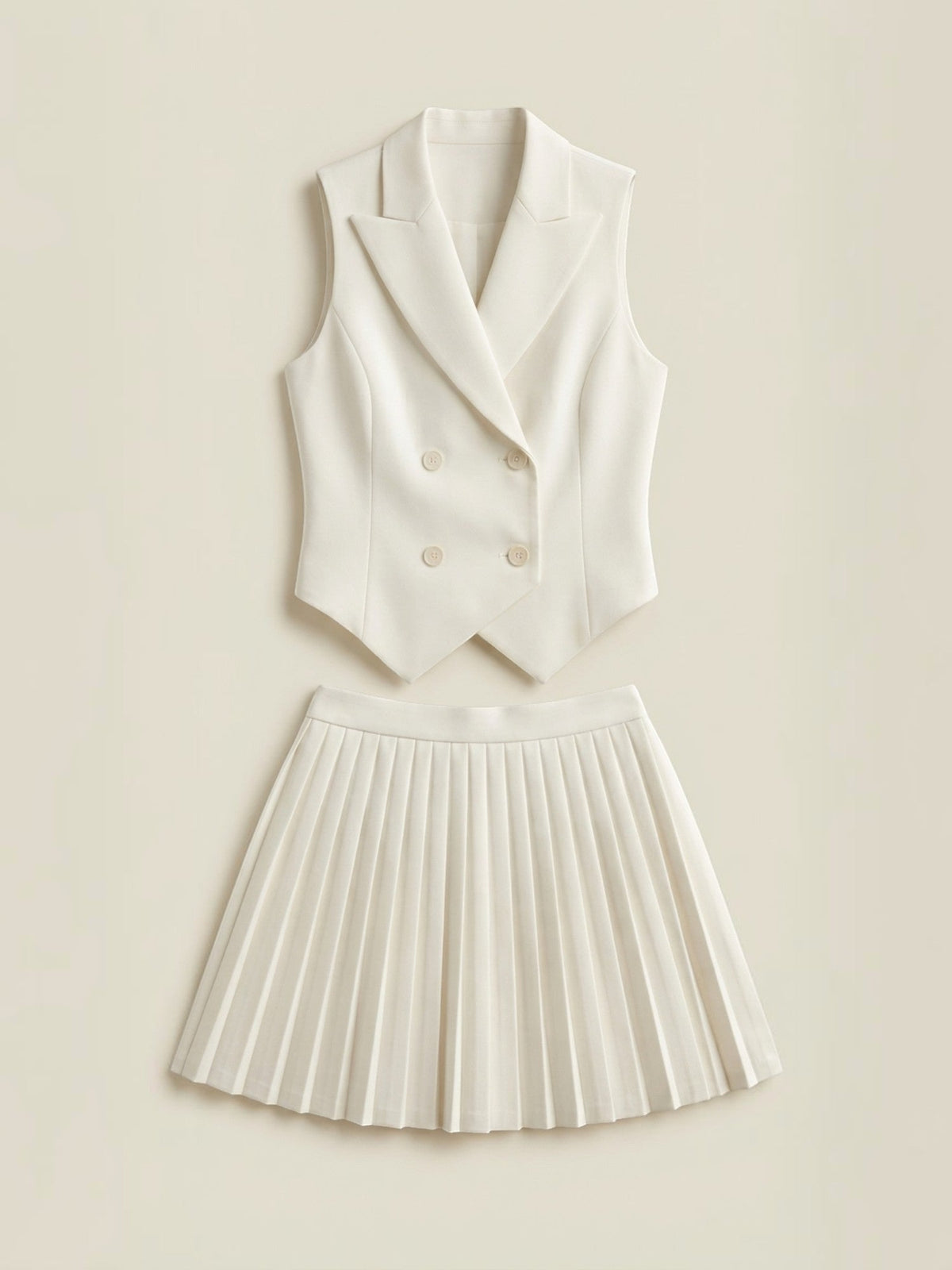 Kimberly Vest and Pleated Mini Skirt Set