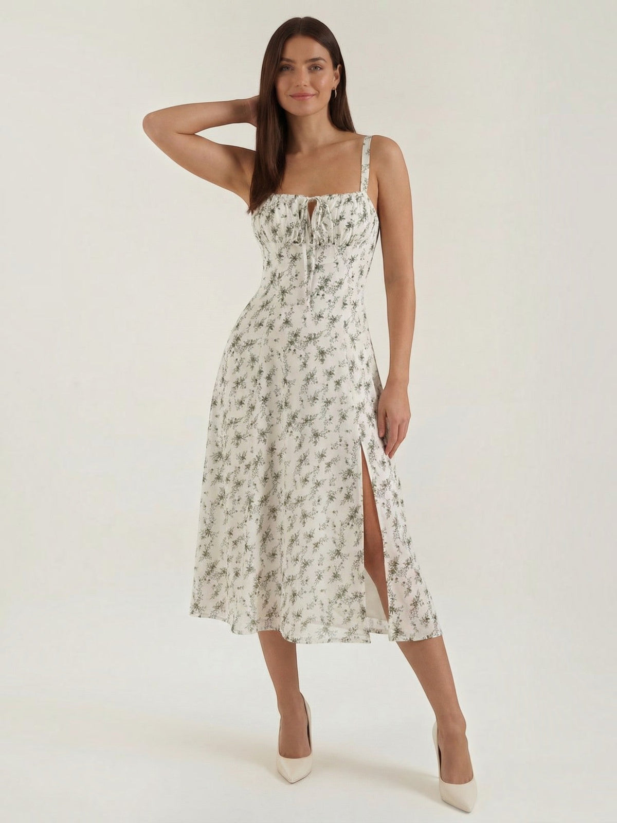Josie Floral Fitted Waist Midi Sundress