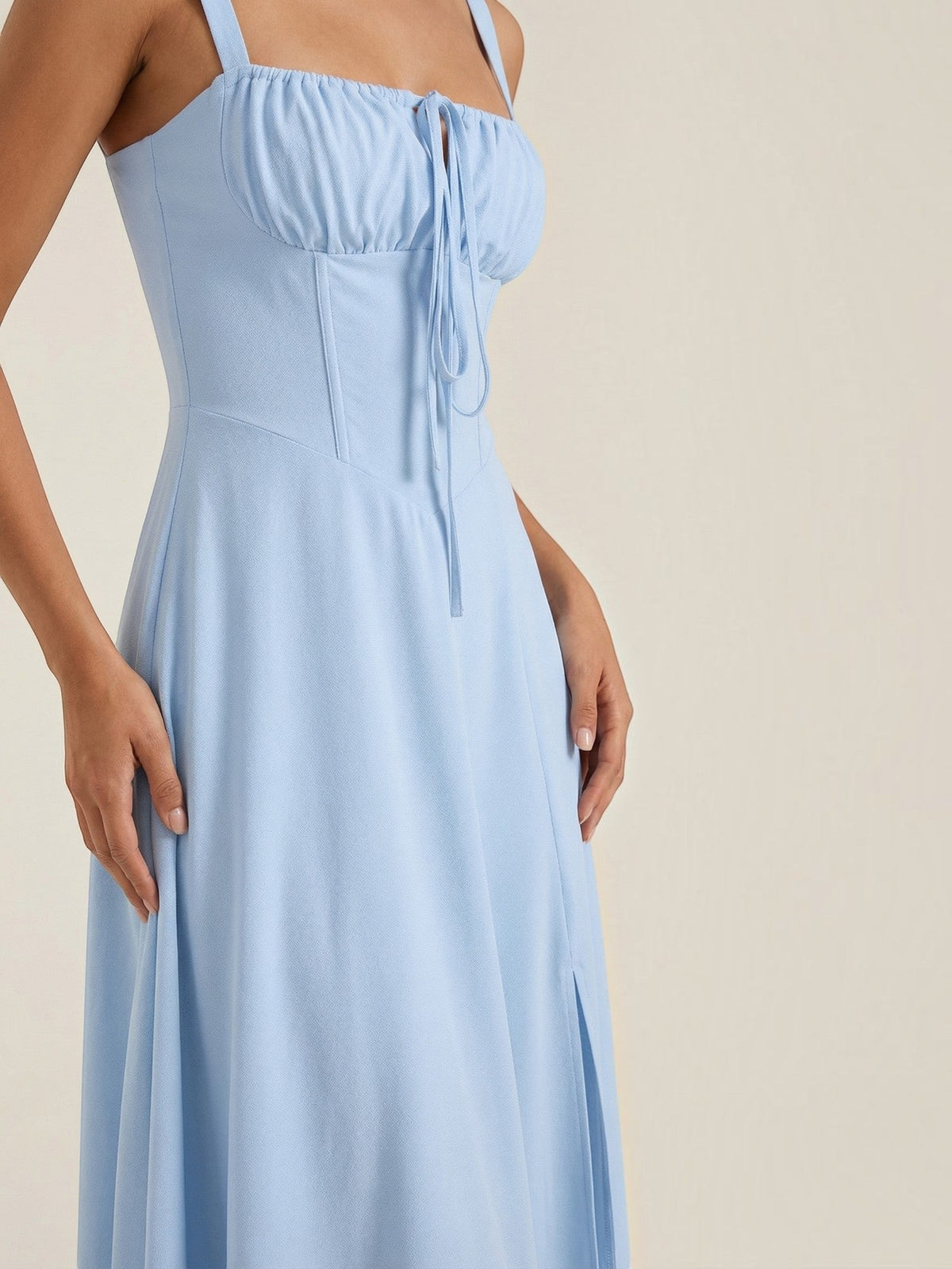 Jade Lace Up Corset Style Midi Dress
