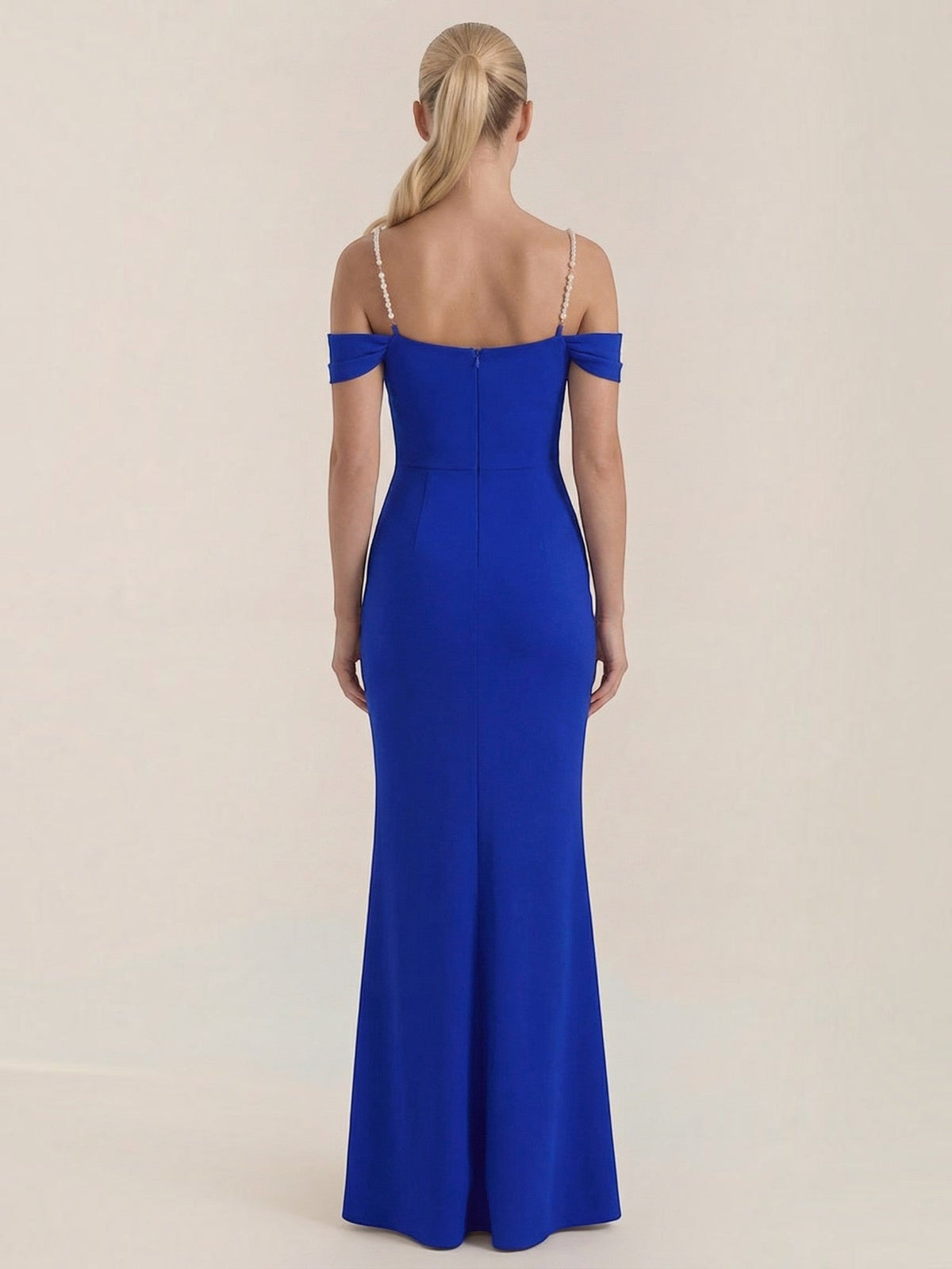 Daphne Off Shoulder Fitted Maxi Dress with Slit