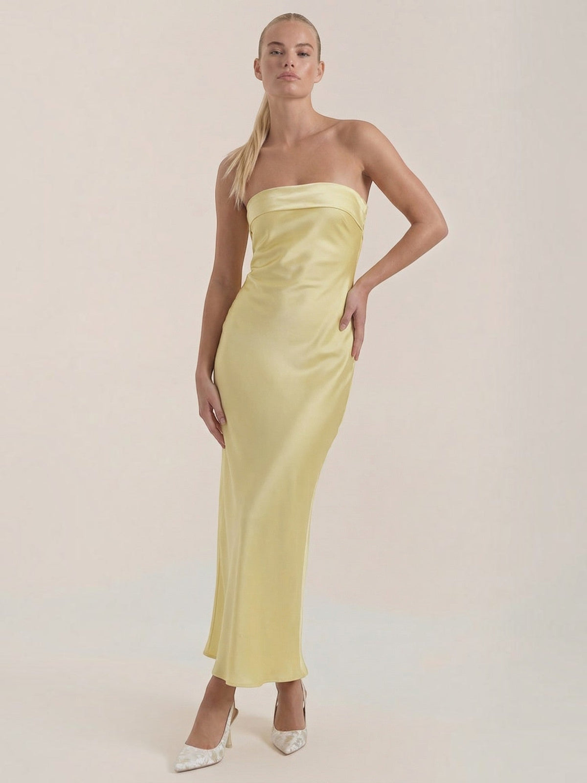 Elsa Strapless Fitted Maxi Evening Dress