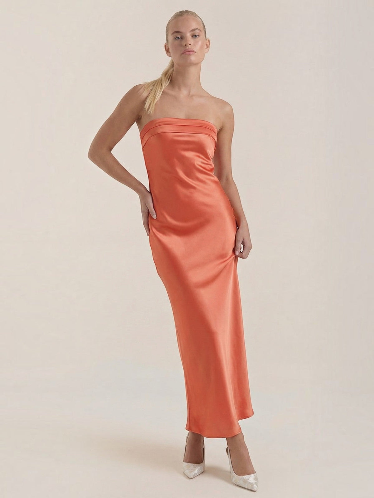 Elsa Strapless Fitted Maxi Evening Dress