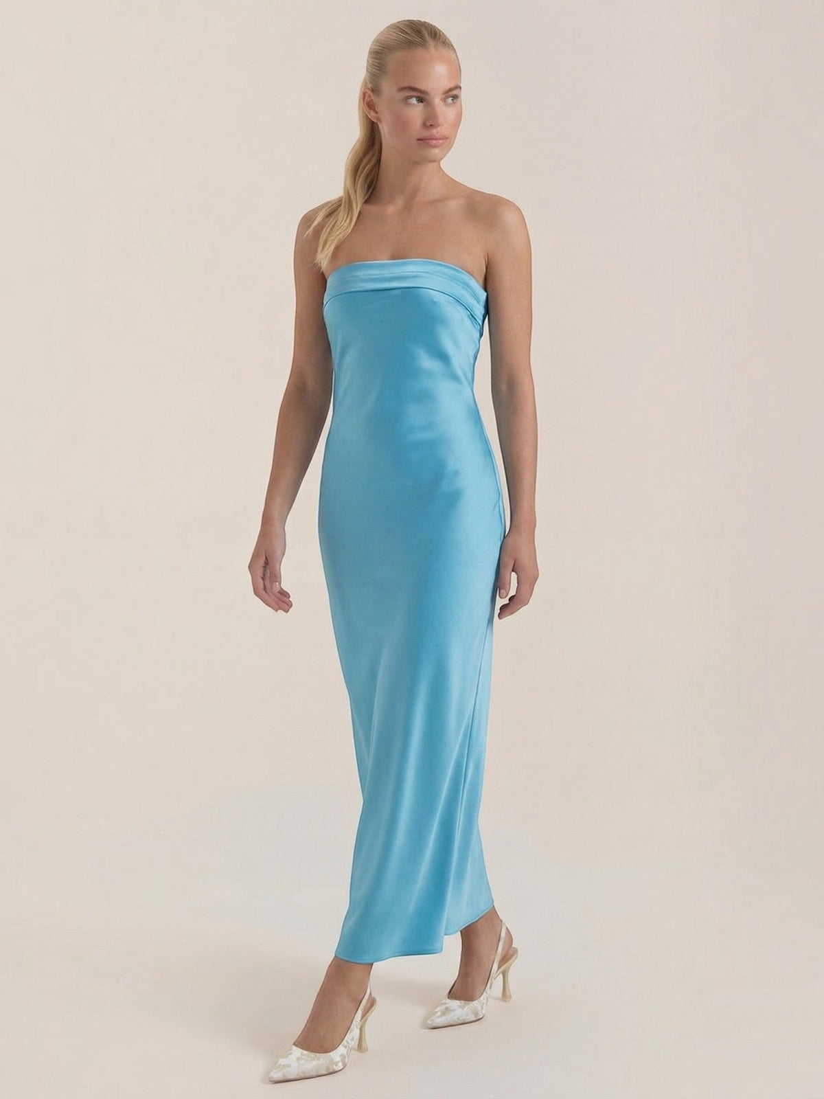 Elsa Strapless Fitted Maxi Evening Dress