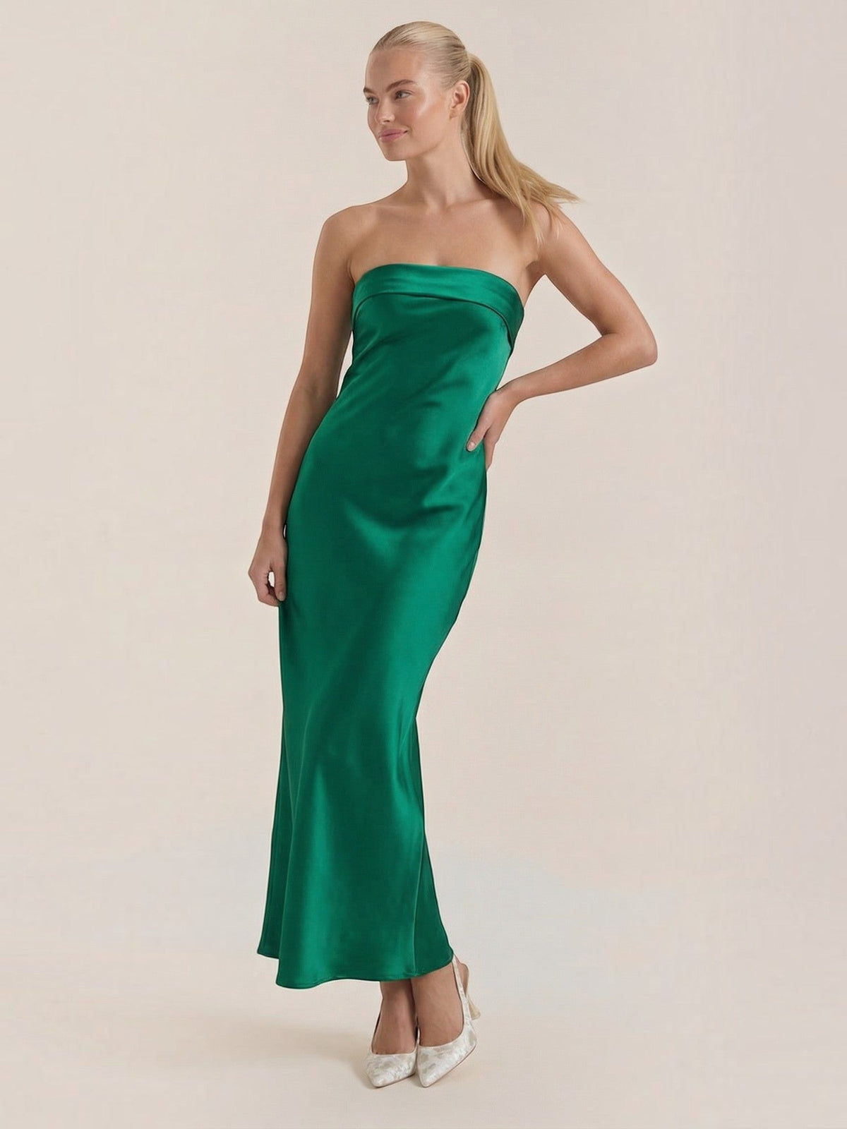 Elsa Strapless Fitted Maxi Evening Dress