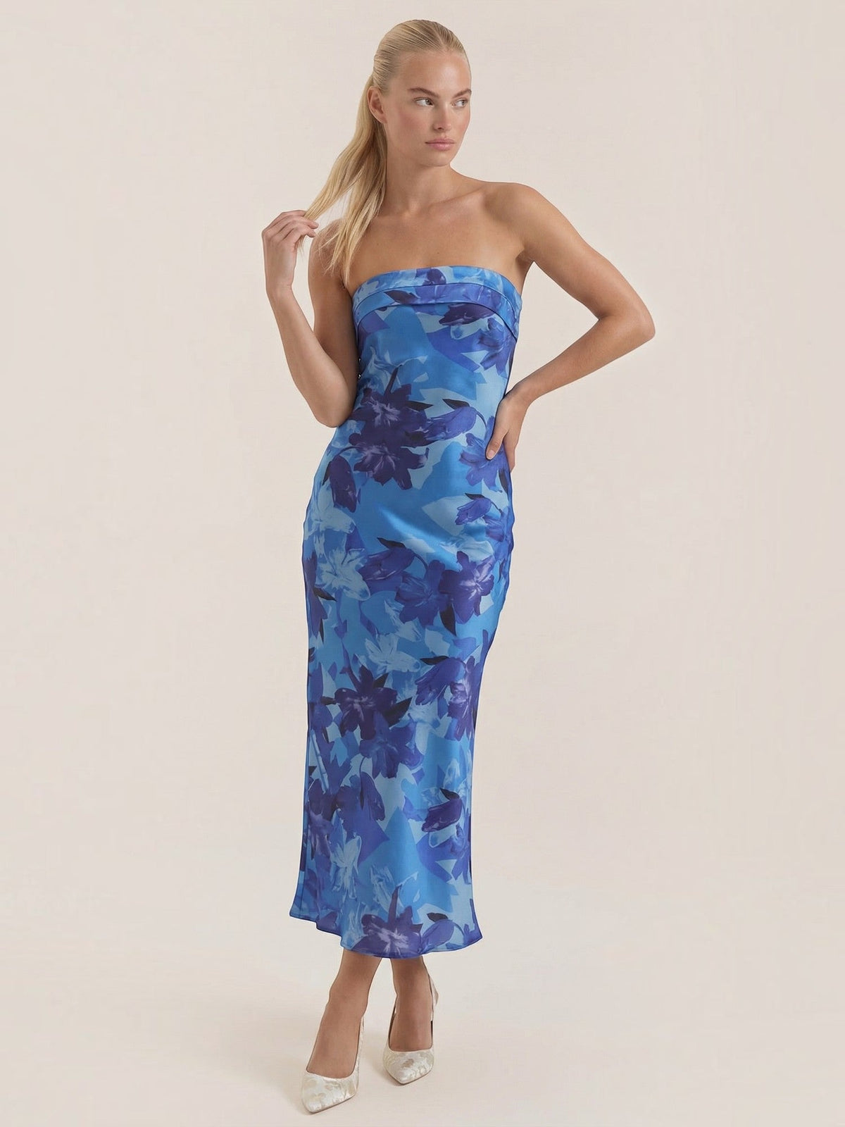 Elsa Strapless Fitted Maxi Evening Dress