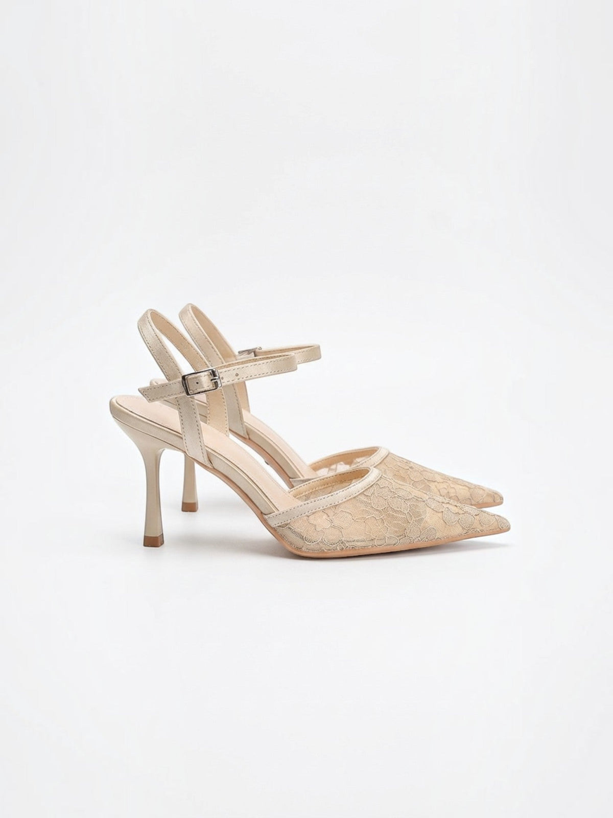 Jessara Lace Pointed Toe Slingback Pumps