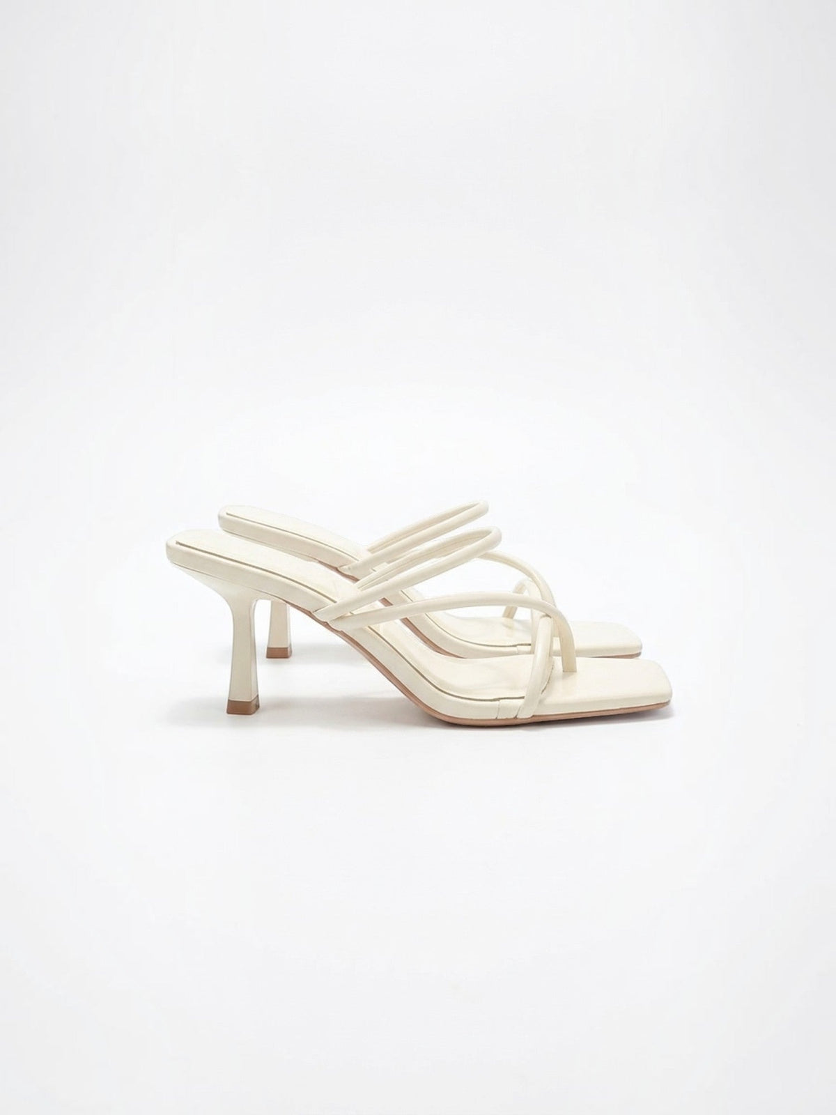 Delphine Strappy Curved Heel Mules