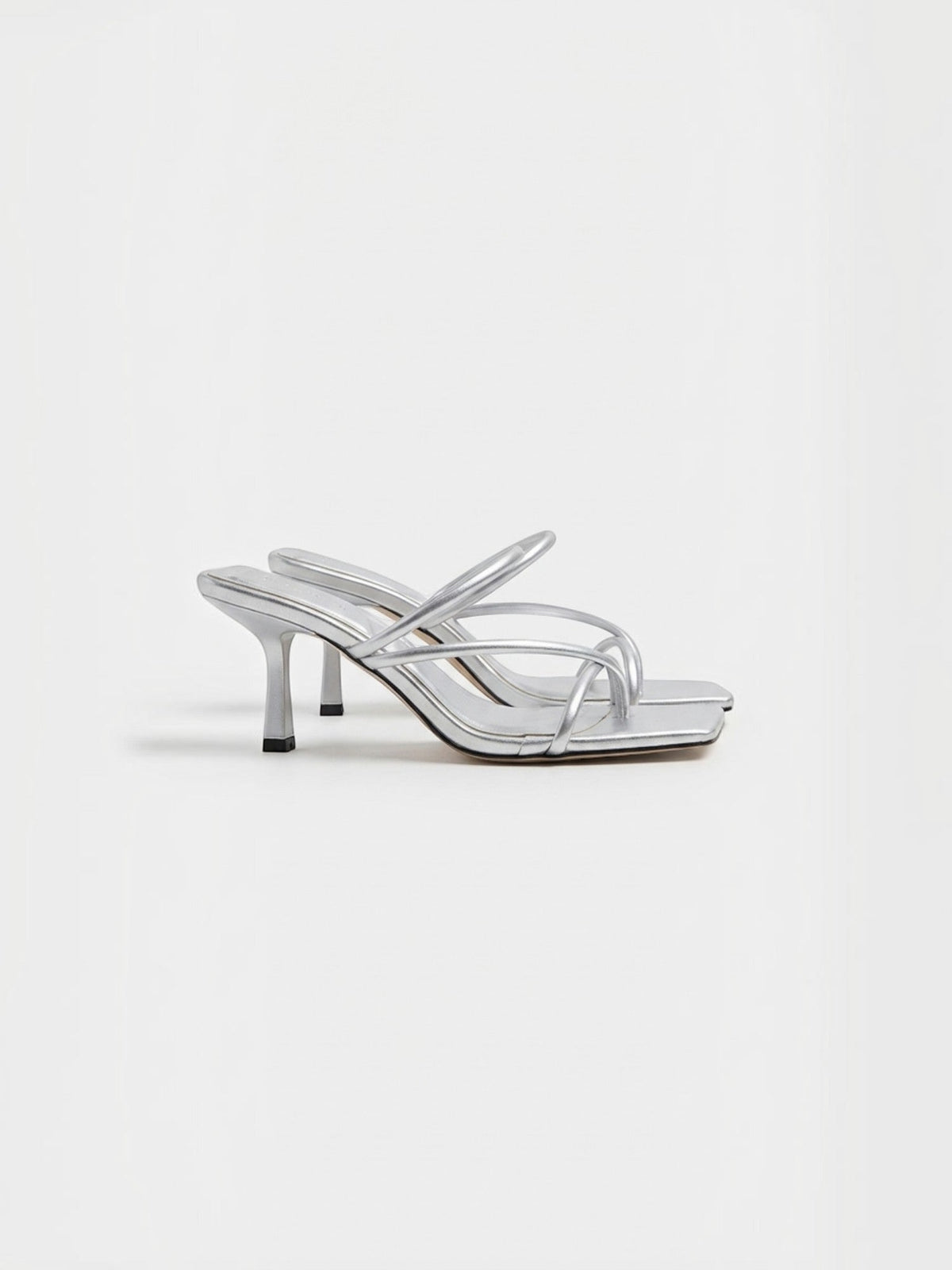 Delphine Strappy Curved Heel Mules