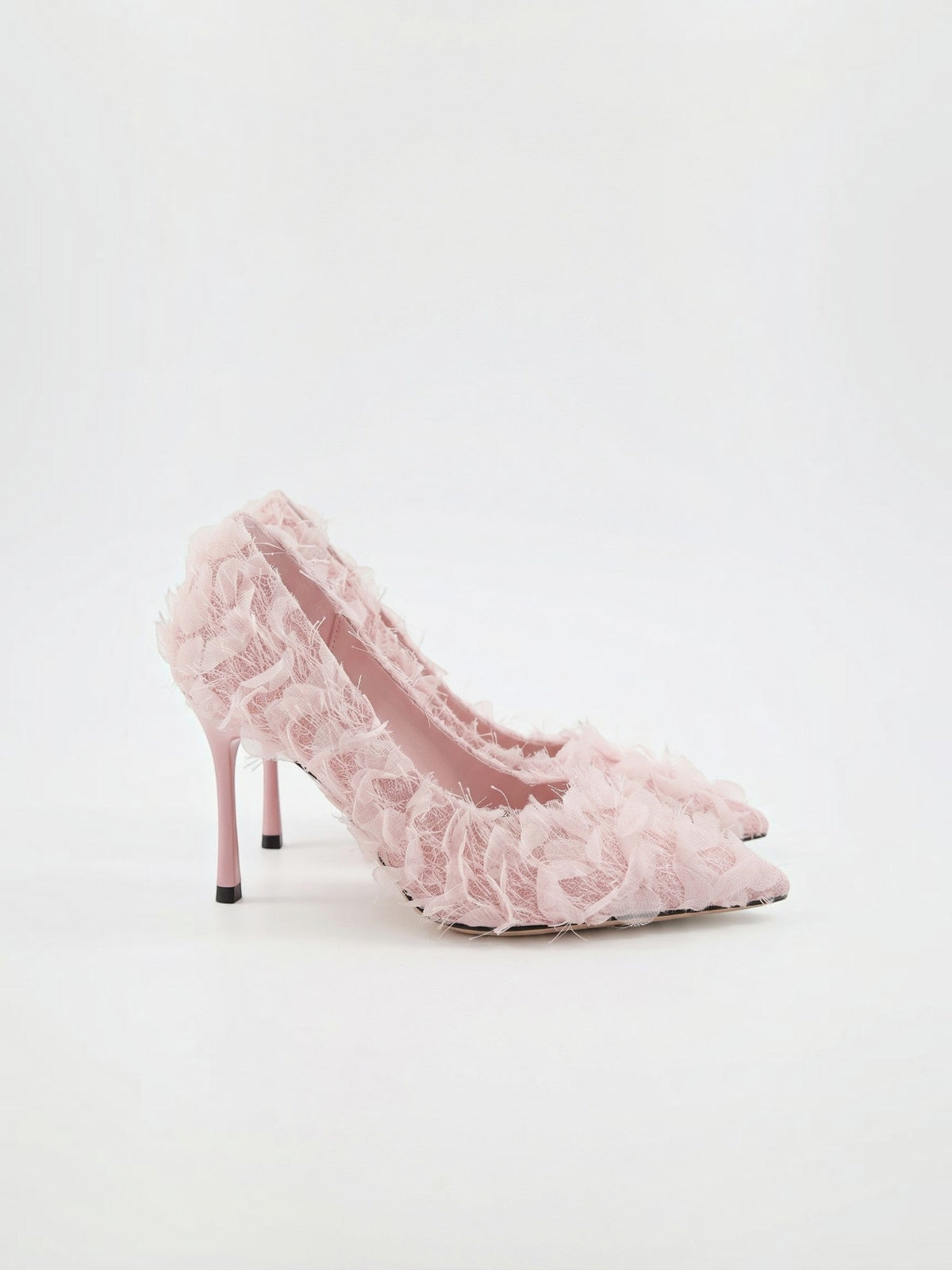 Eula Lace Look Fringe Pumps