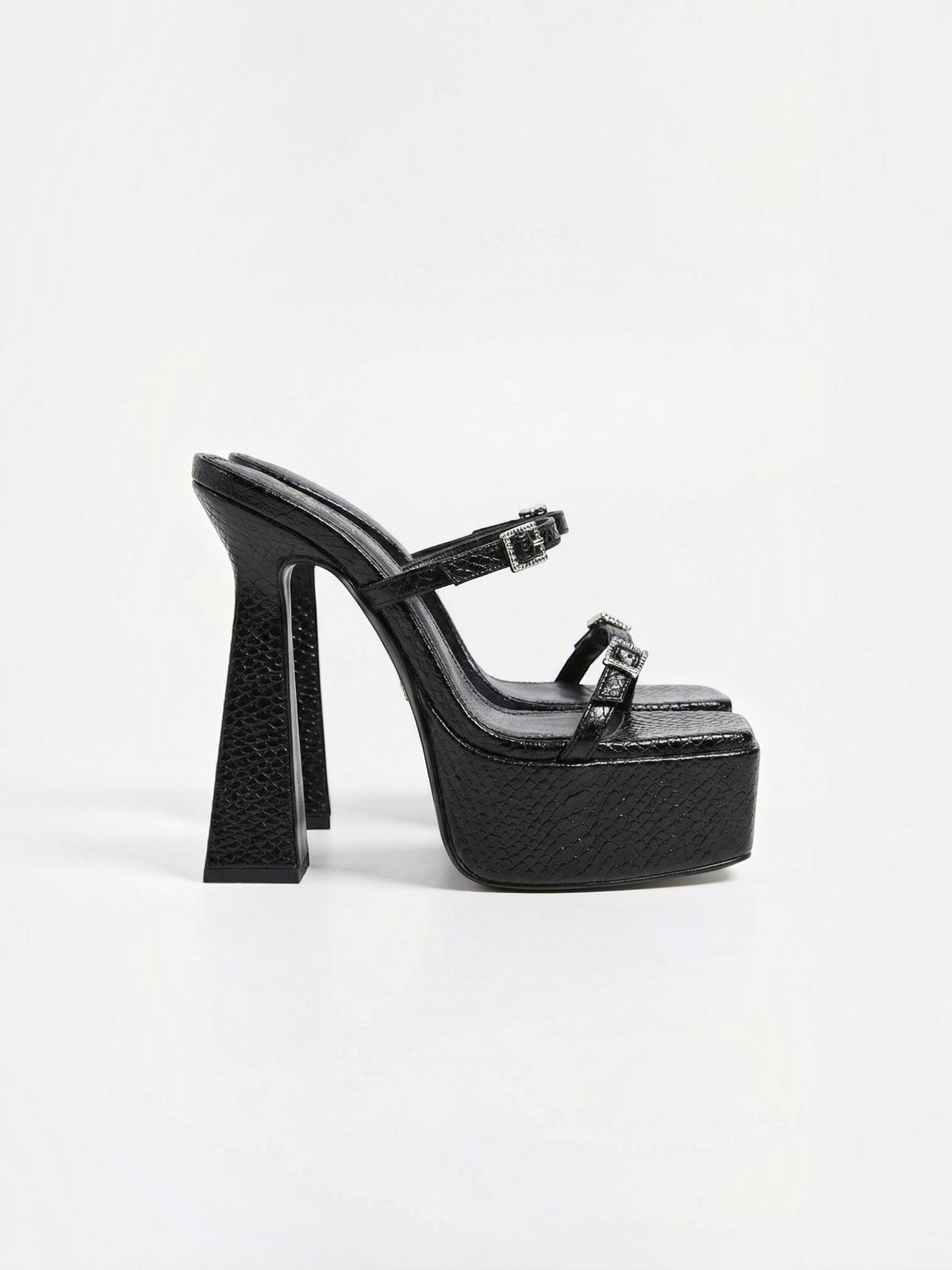 Anora Buckle Platform Mules