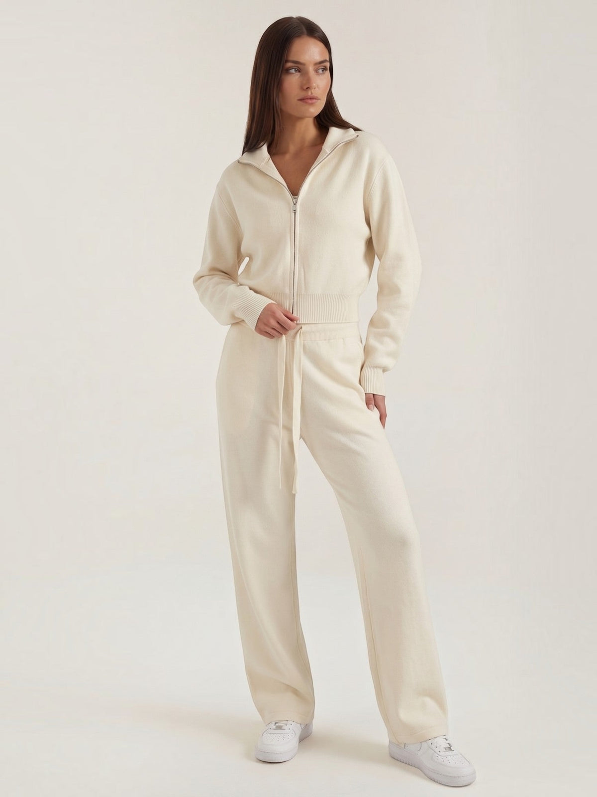 Katherine Zip Cardigan and Wide Pants Co Ord Set