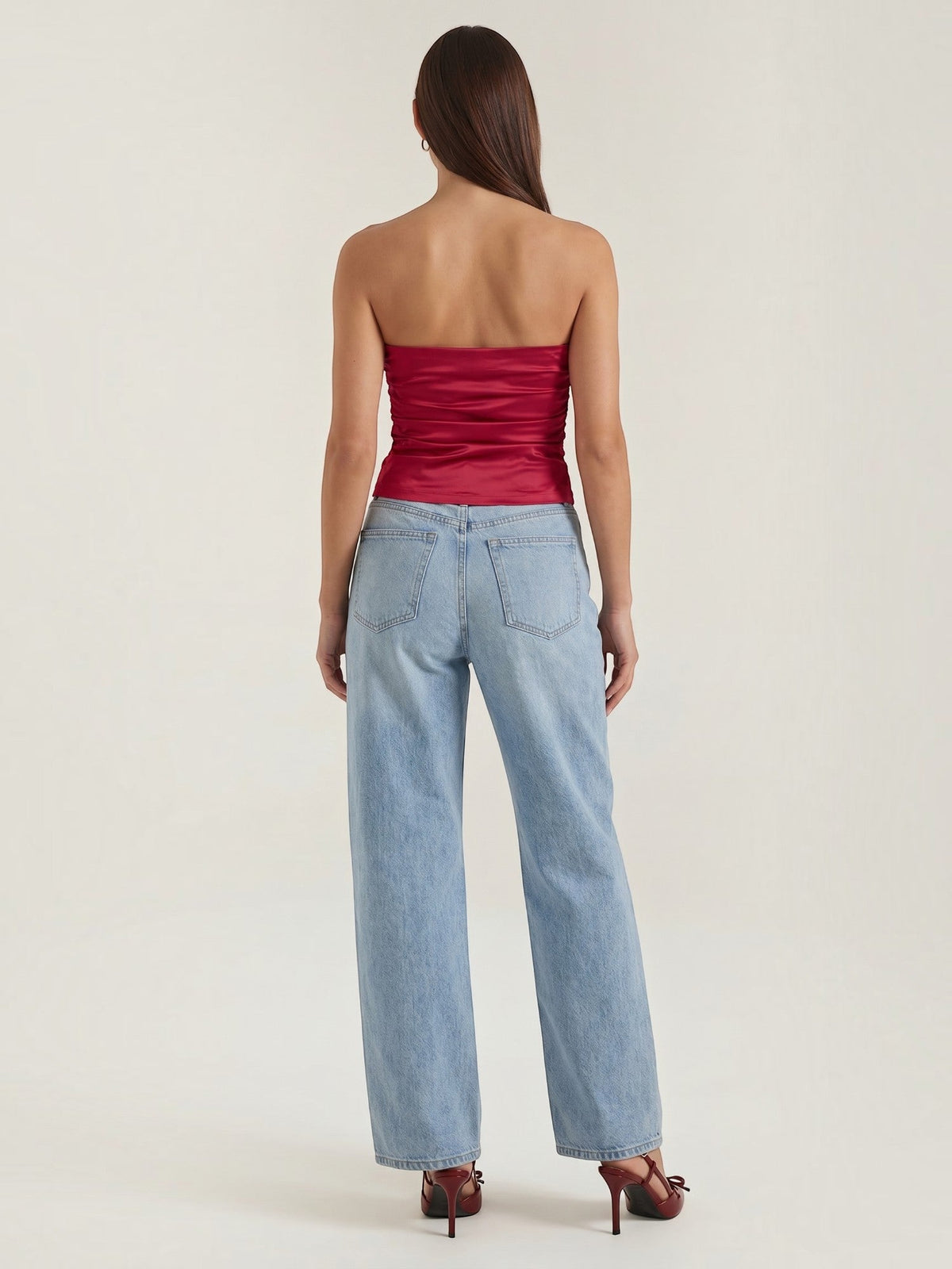 Guinevere Shimmer Ruched Bandeau Top