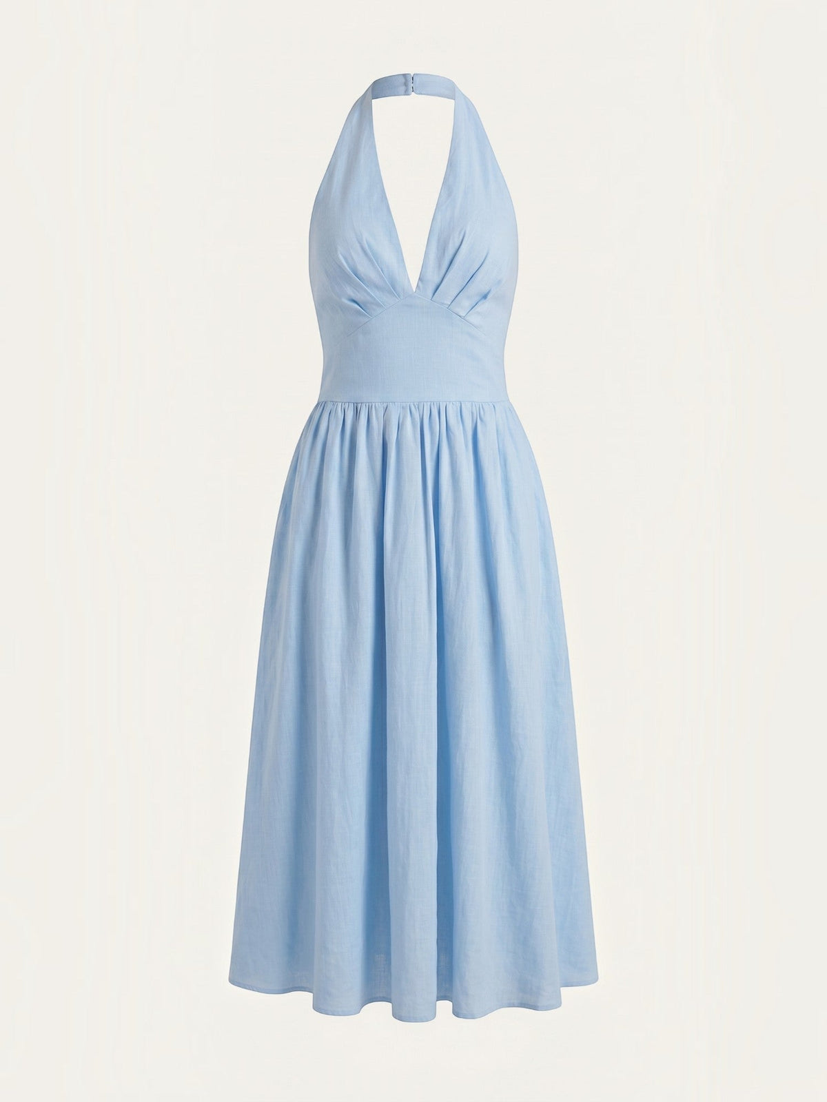 Harlow Halter Neck Pleated Midi Dress