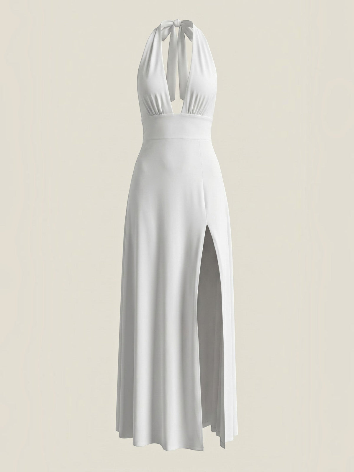 Anya Plunge Halter Neck Maxi Dress with Slit