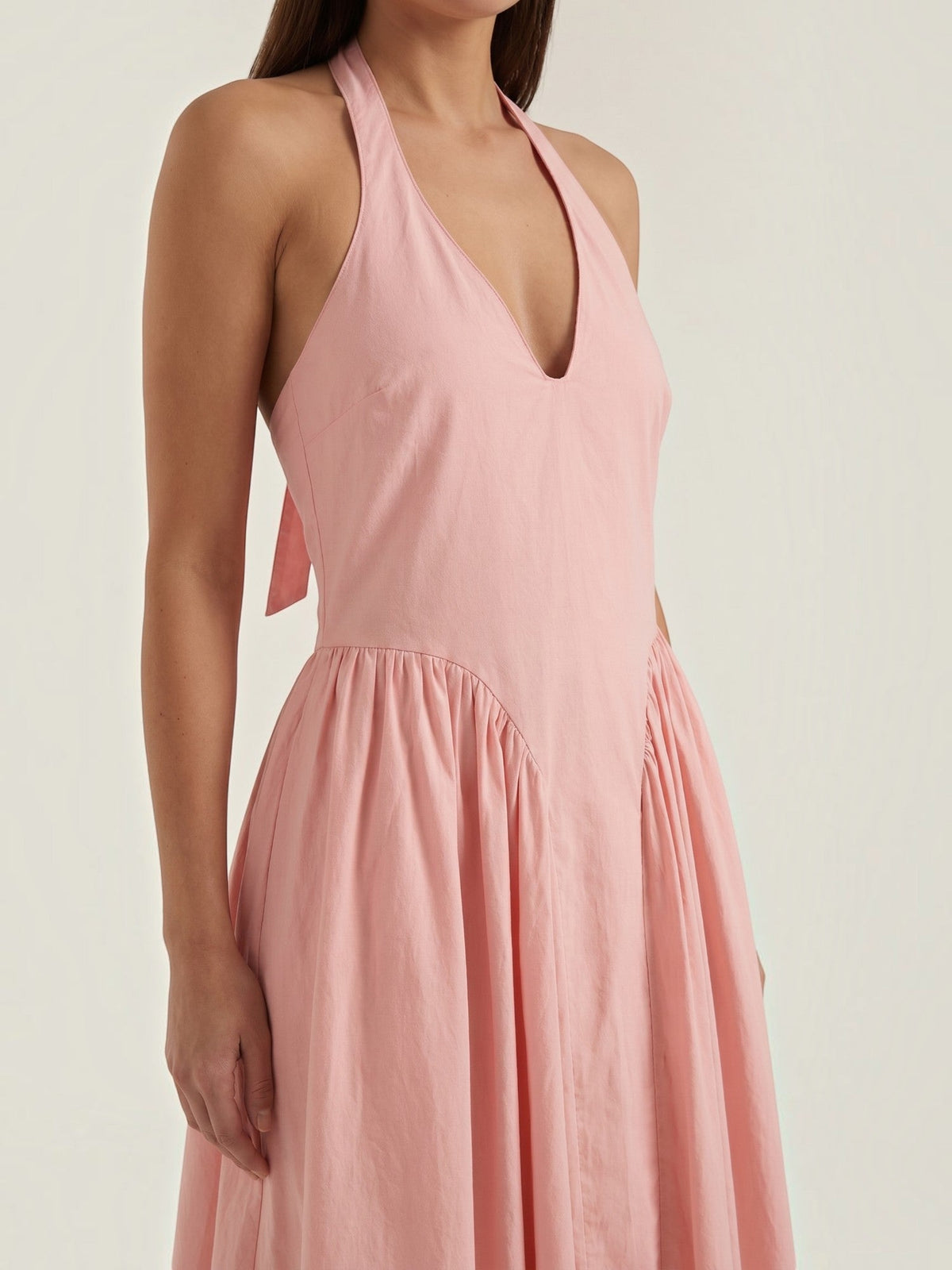 Kiara Halter Neck Drop Waist Midi Dress