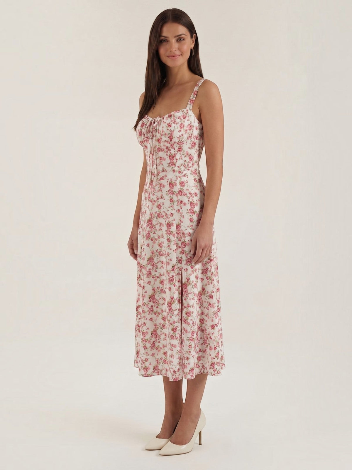 Josie Floral Fitted Waist Midi Sundress