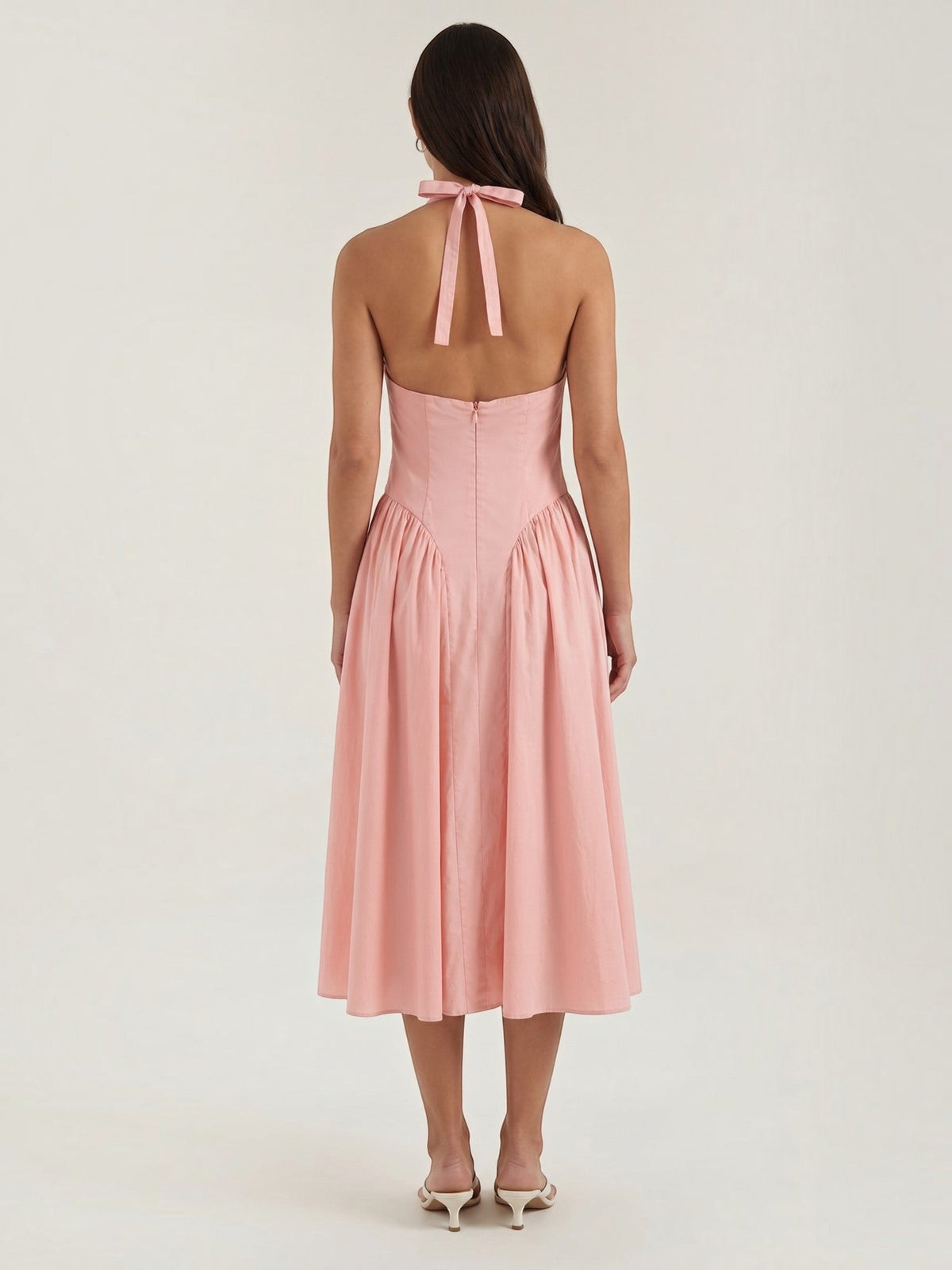 Kiara Halter Neck Drop Waist Midi Dress