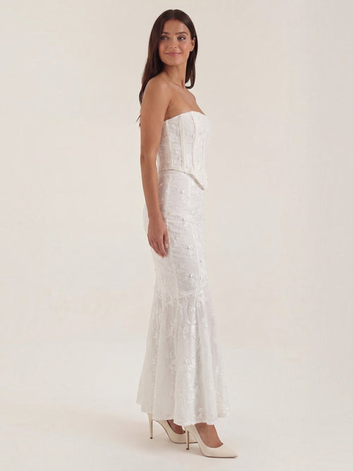 Anastasia Lace Corset Style Two Piece Maxi Dress