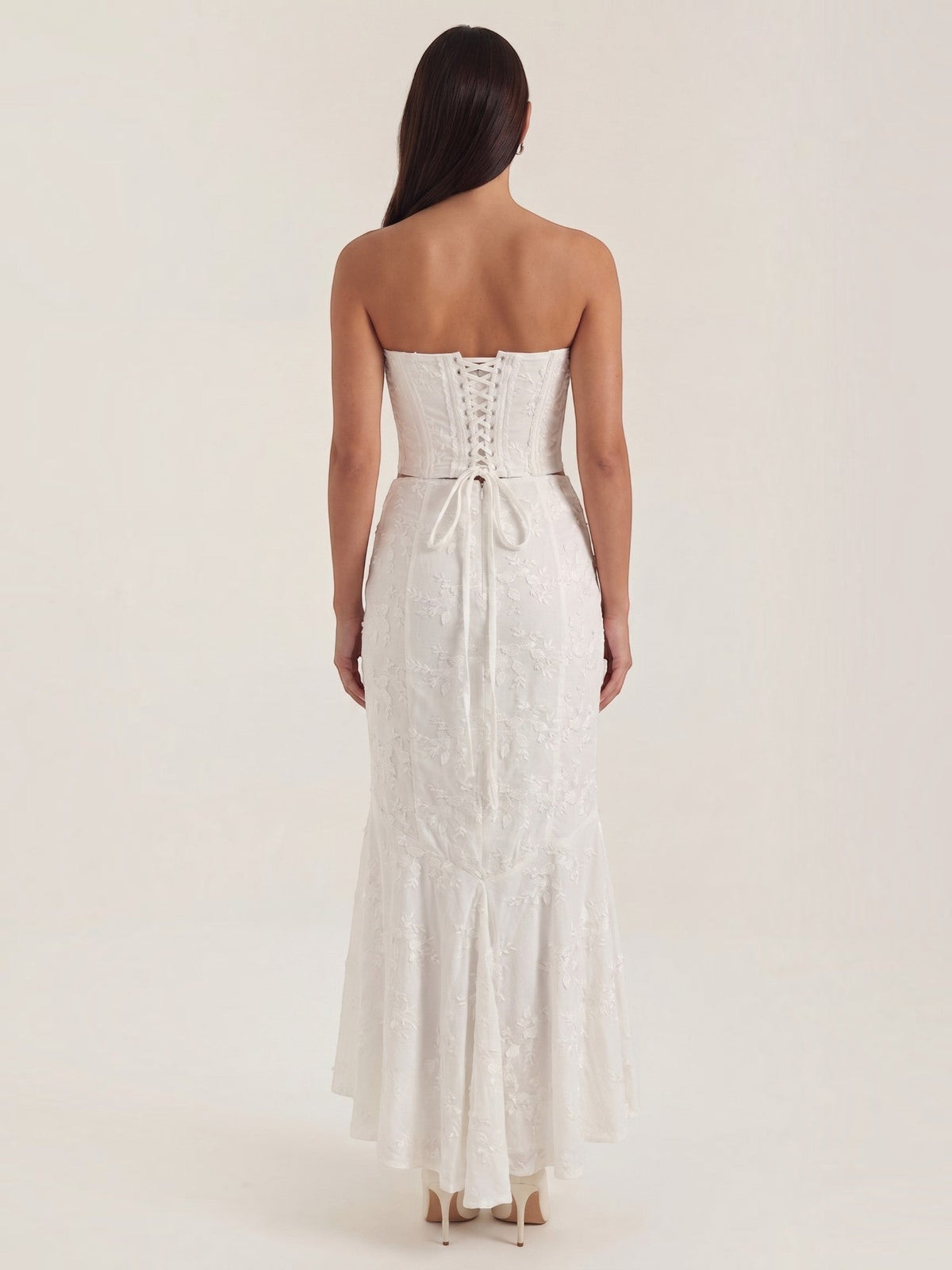 Anastasia Lace Corset Style Two Piece Maxi Dress
