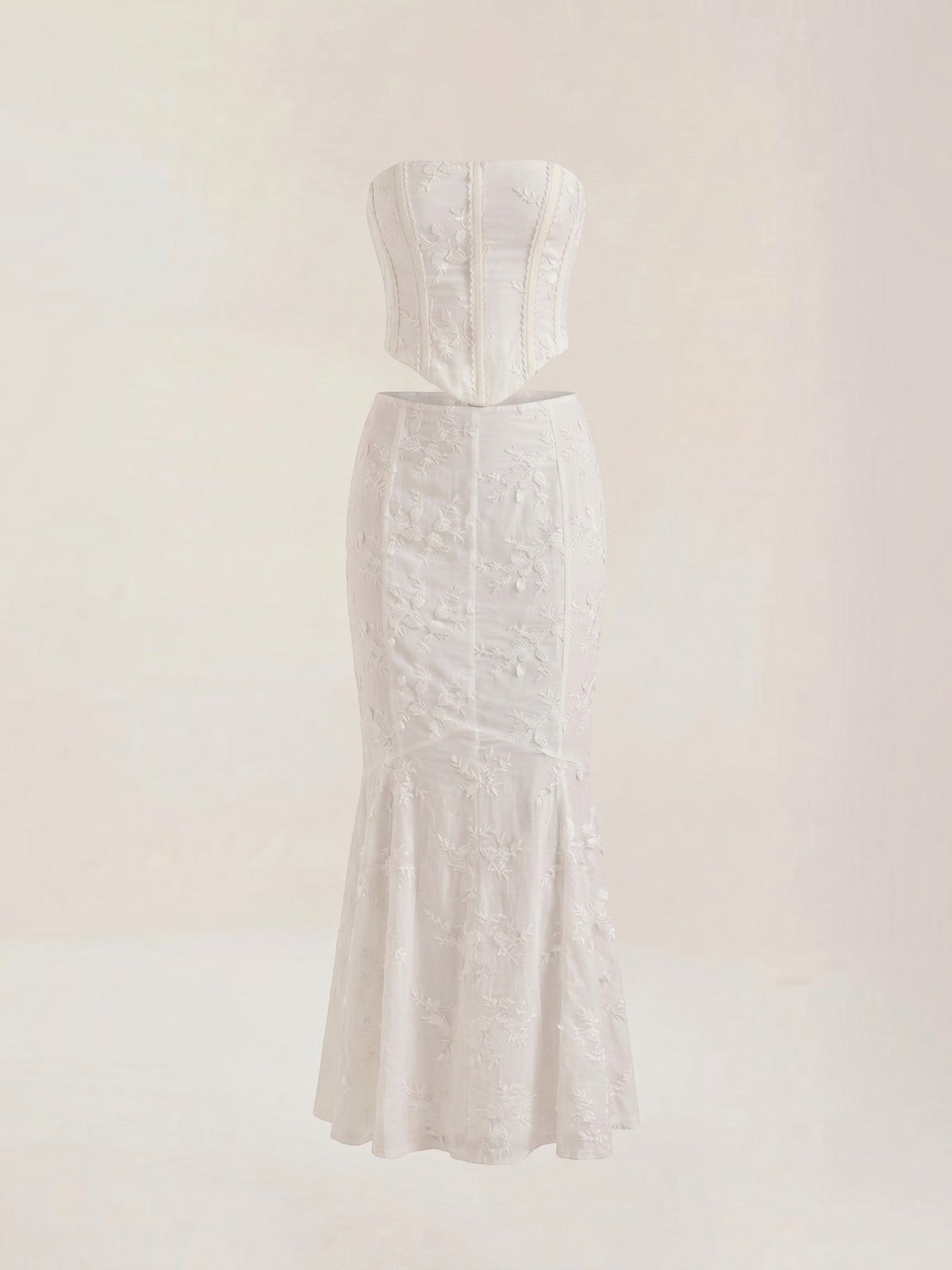 Anastasia Lace Corset Style Two Piece Maxi Dress